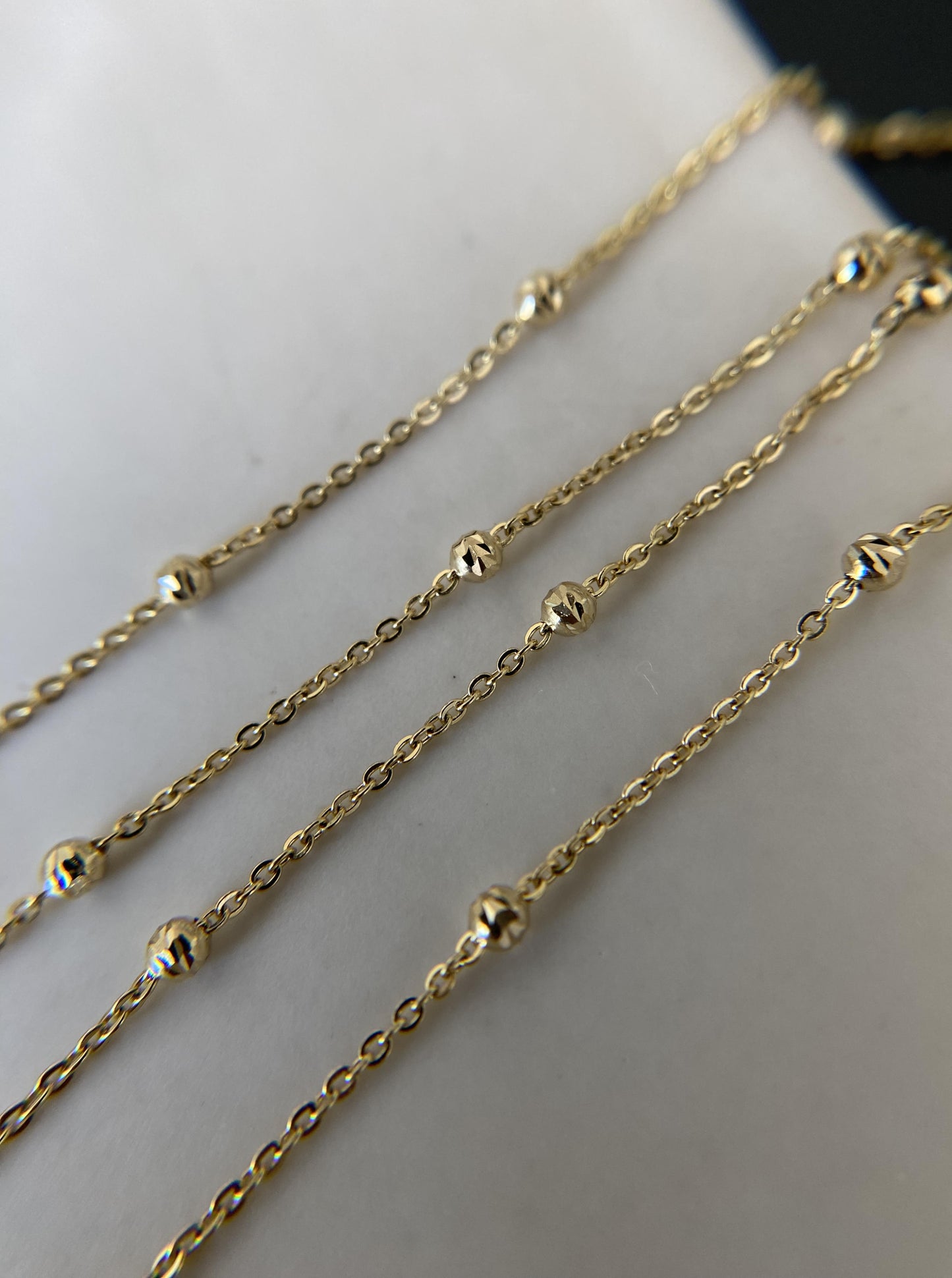 14K Beaded Chain (16" inches)