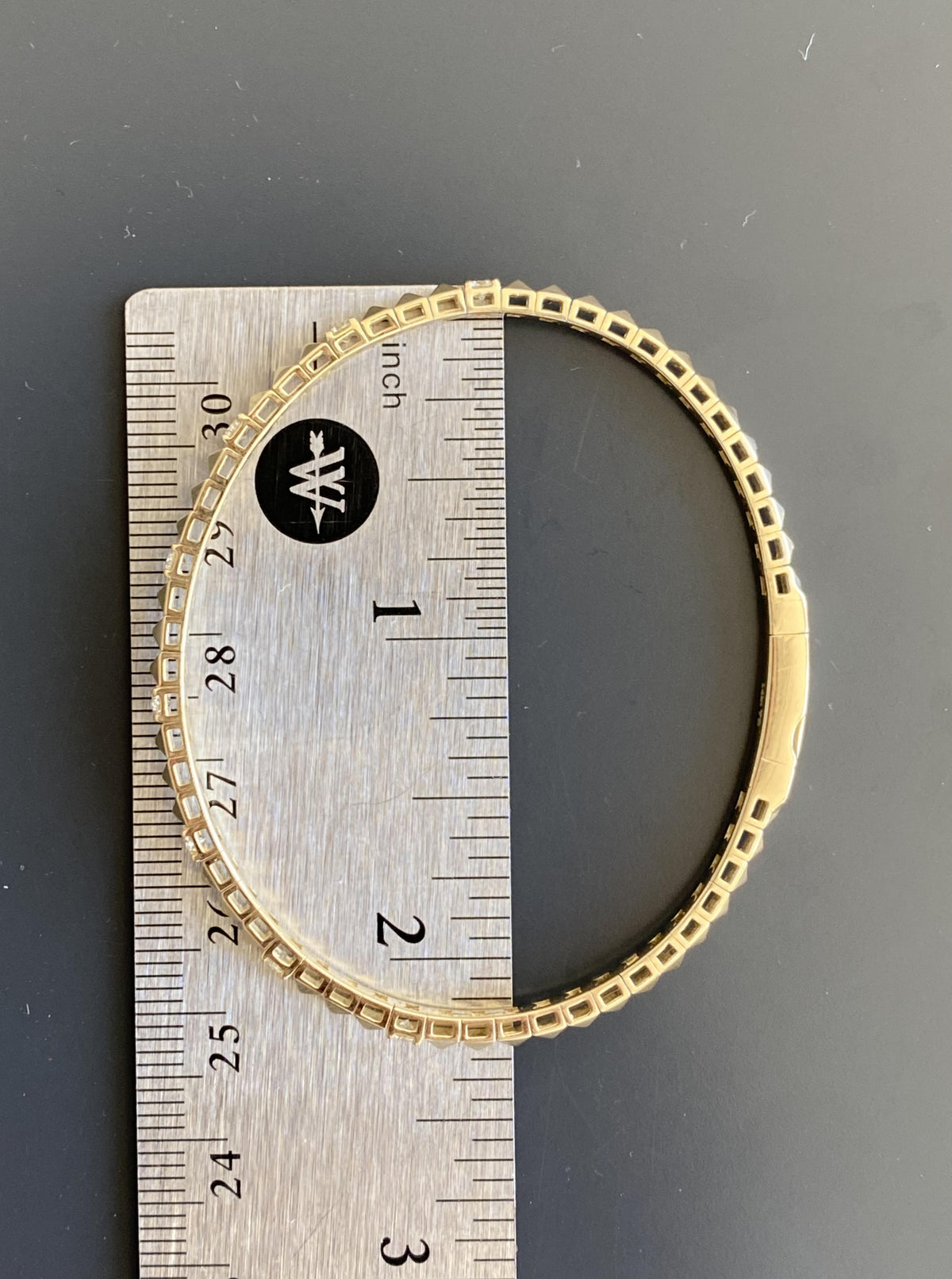 14K Pyramid Diamond Bangle