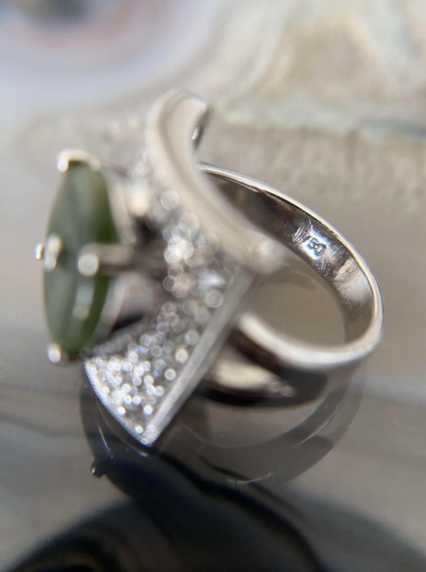 Pre-Loved Jade & Diamond Ring