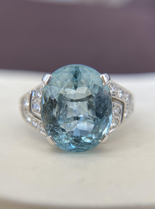 Vintage Aquamarine Cocktail Ring