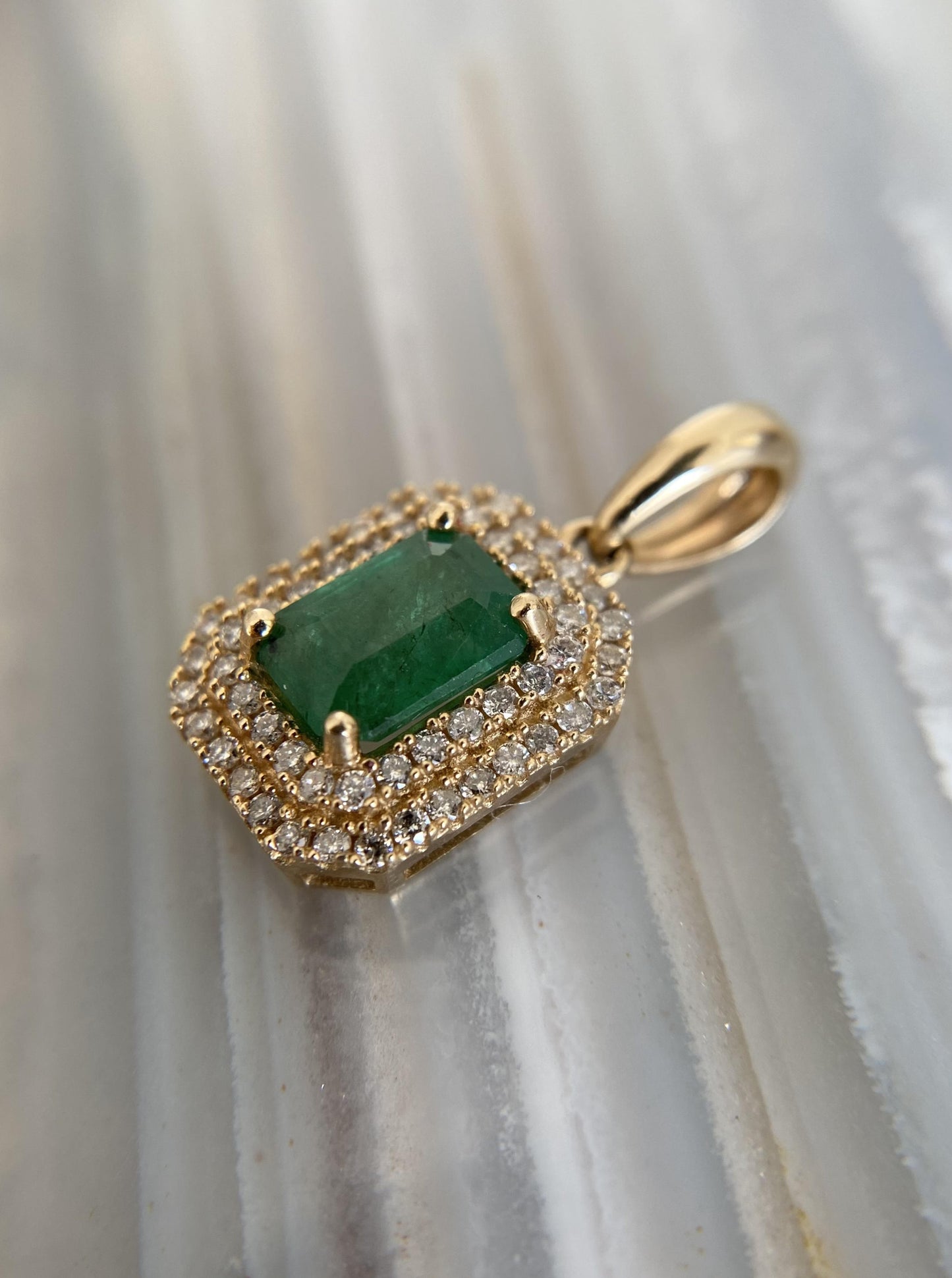 Emerald Diamond Pendant