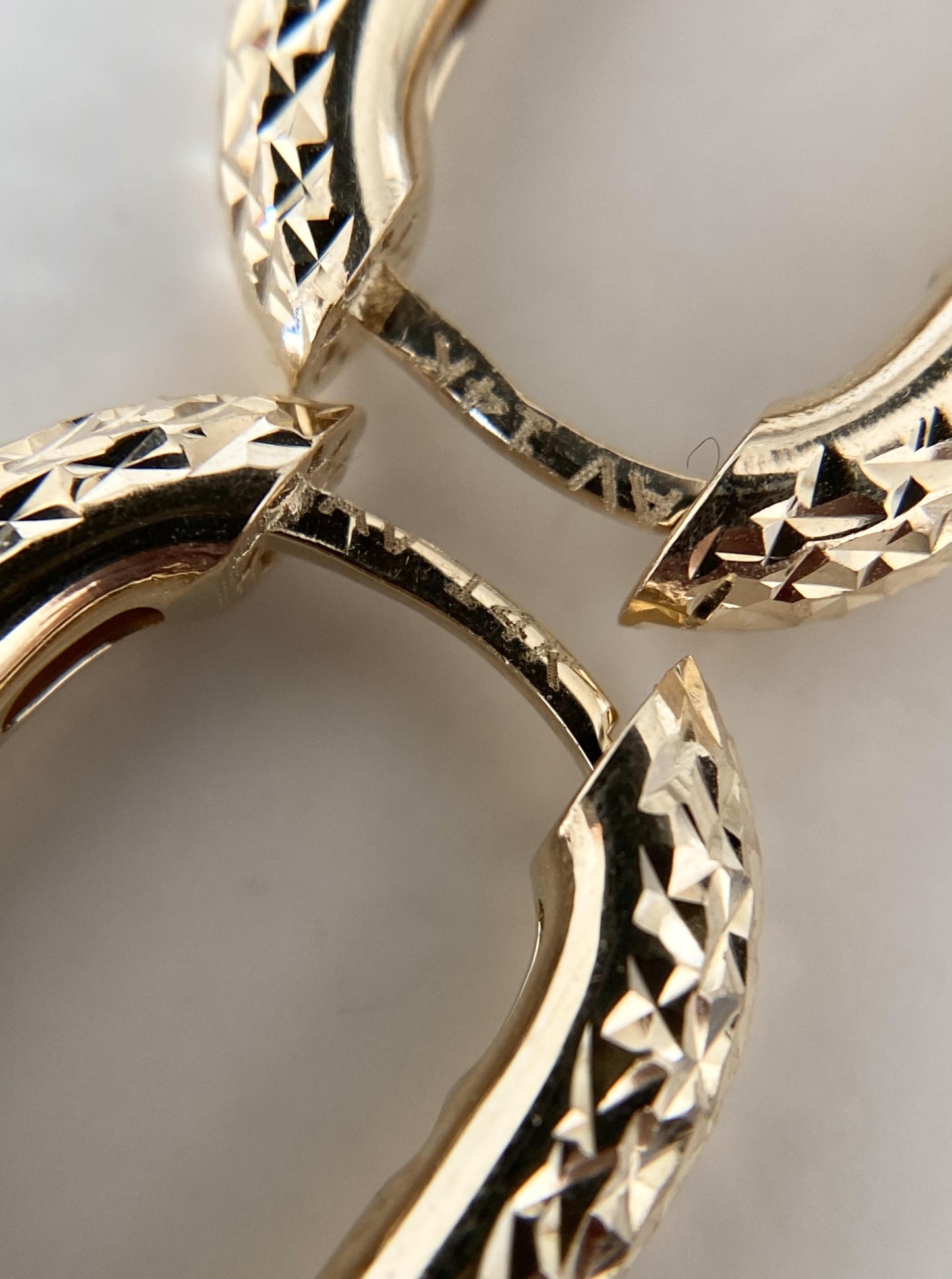 Semi Oval Diamond Cut Hoops