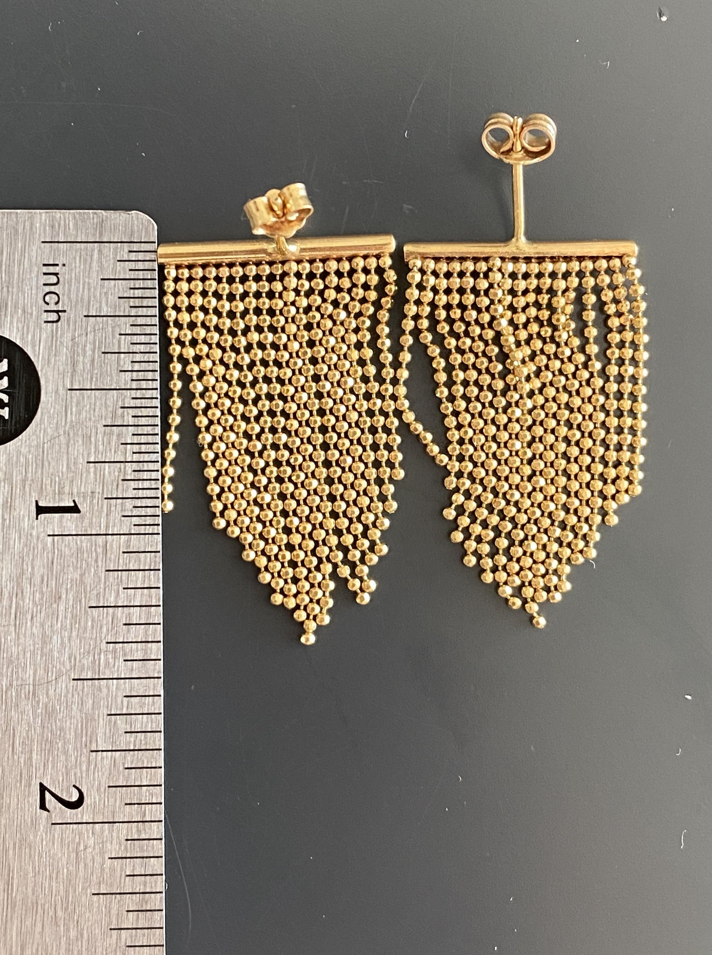 Yellow Gold Tassel Earrings