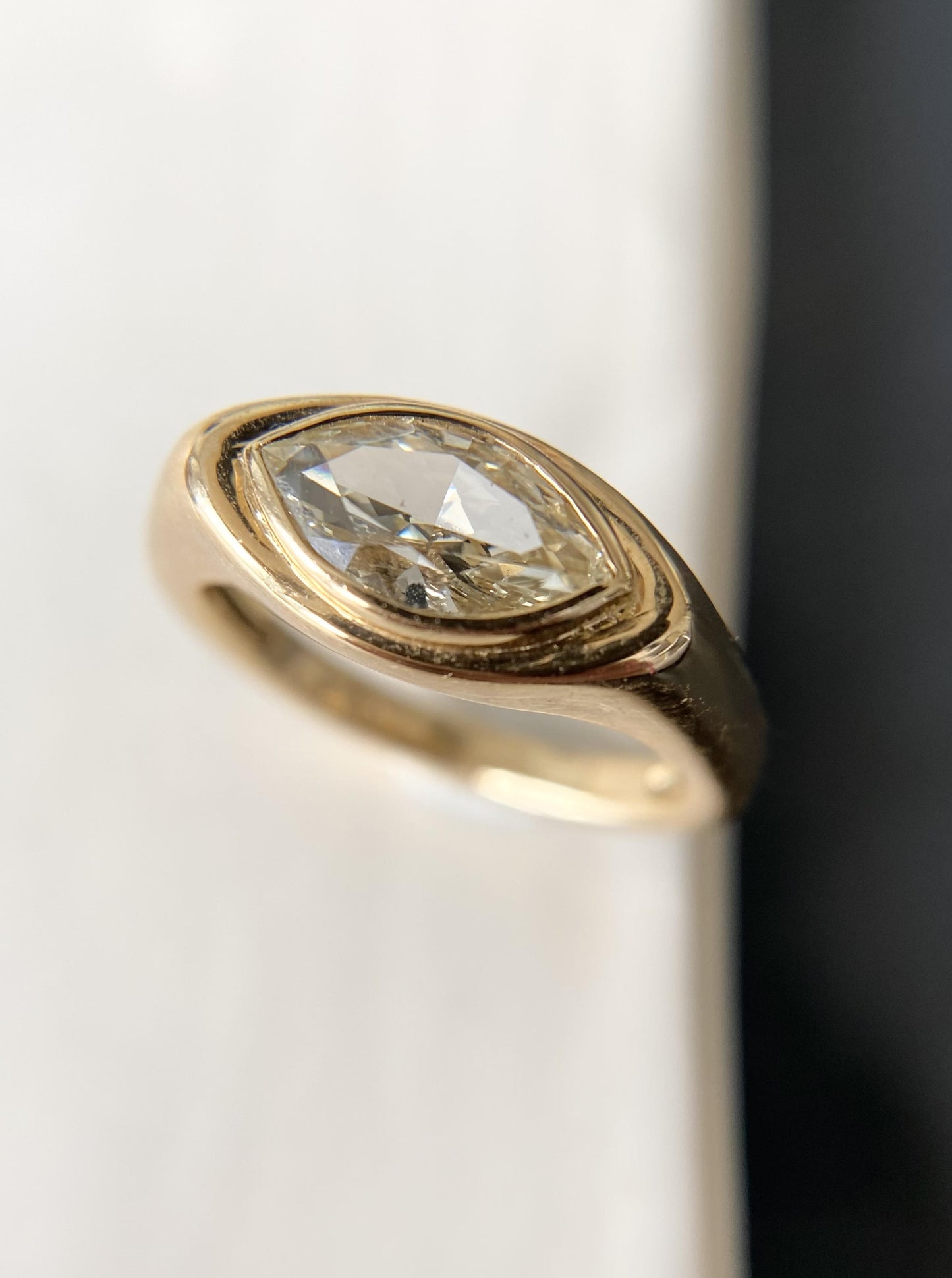 Marquise Diamond Signet Ring