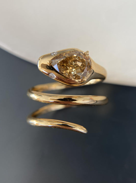 Brown Diamond Snake Ring