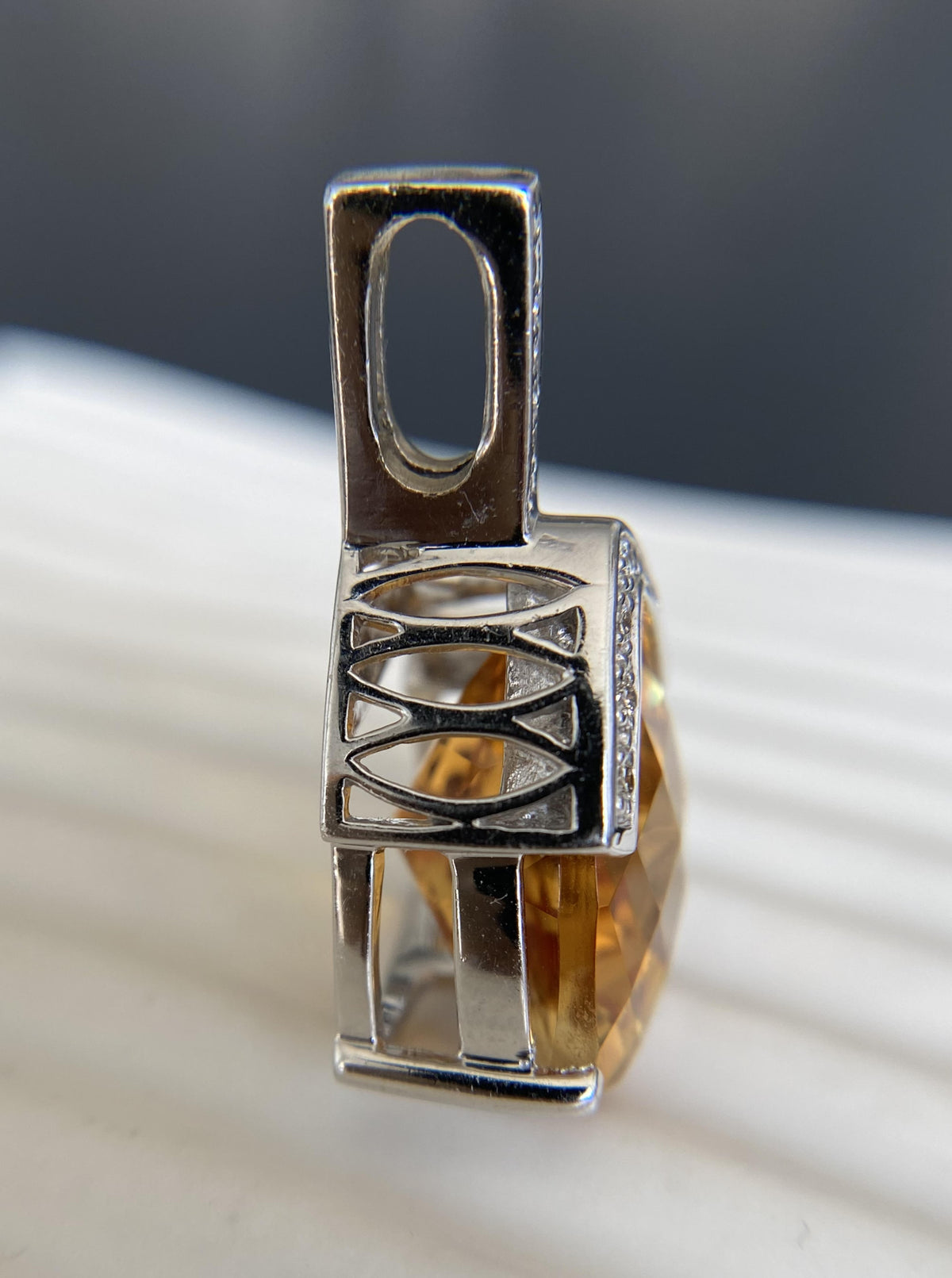 Estate Citrine Statement Pendant