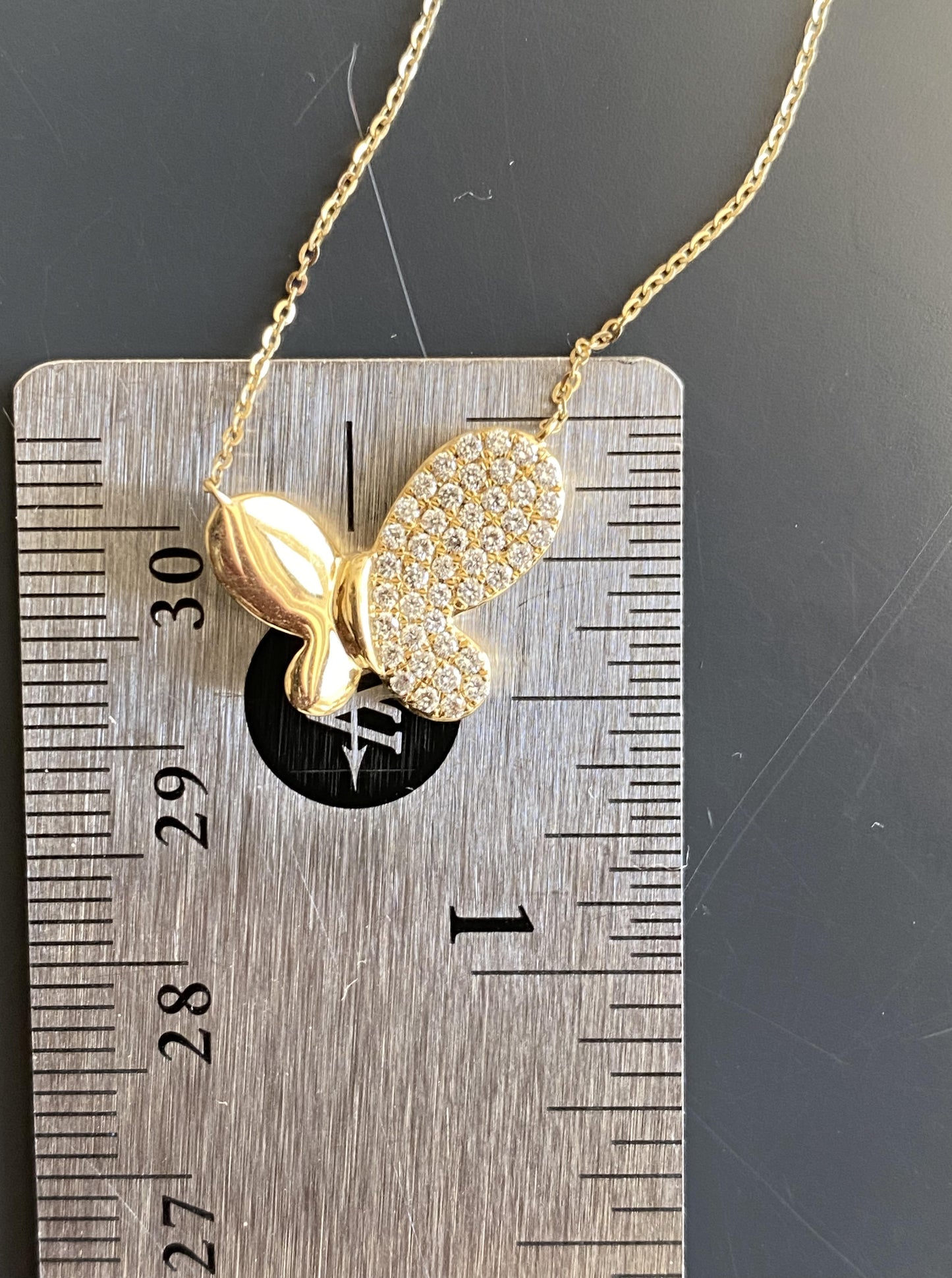 Butterfly Diamond Charm Necklace