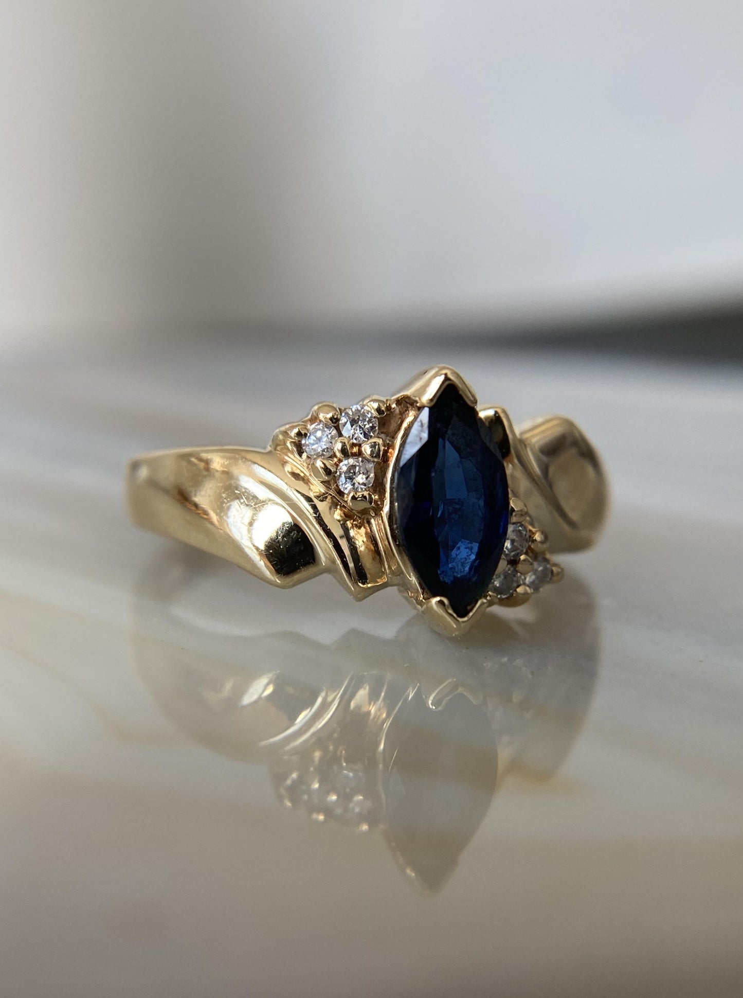 Vintage Marquise Sapphire Ring