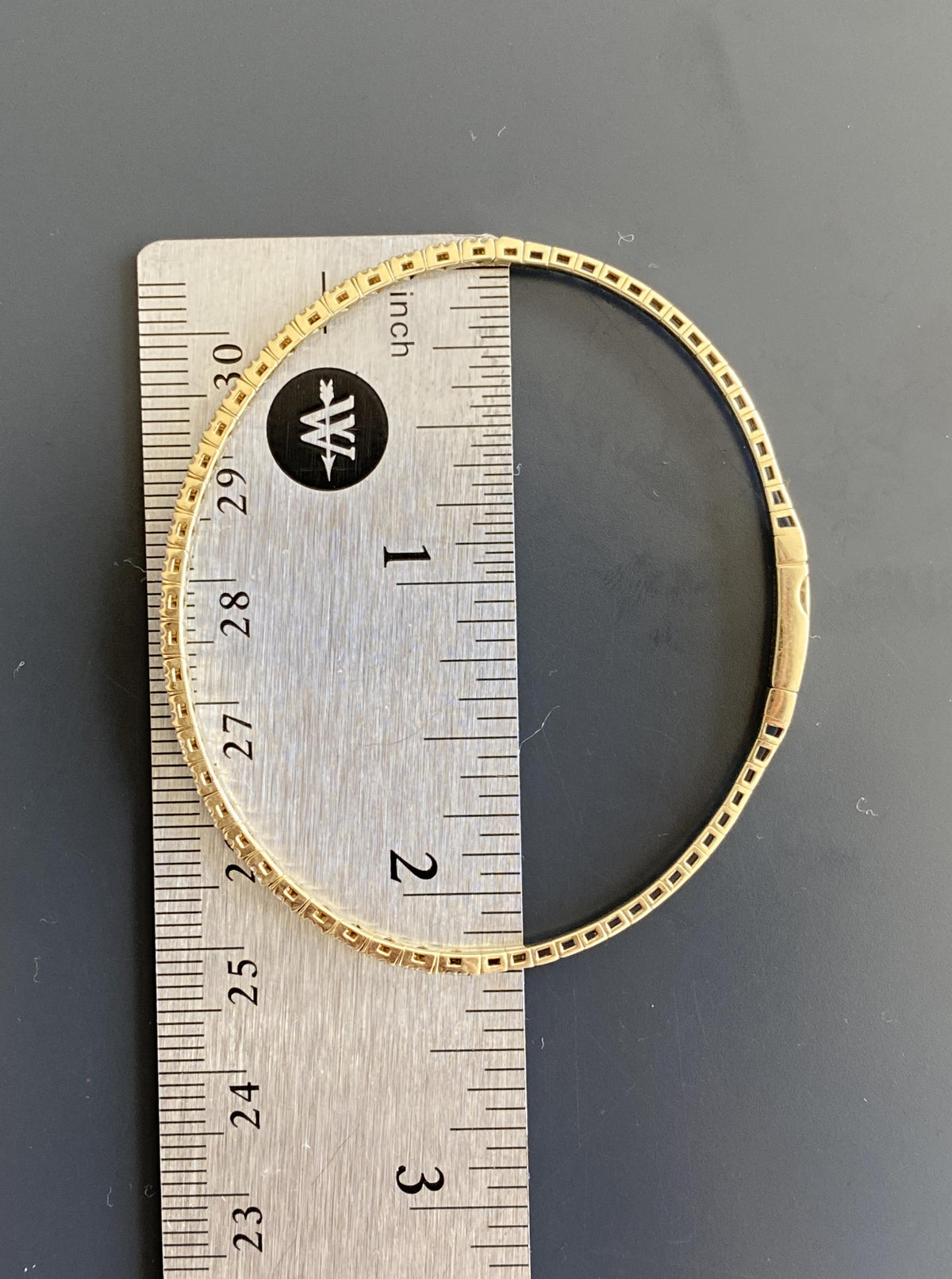 14K Diamond triangular Bangle