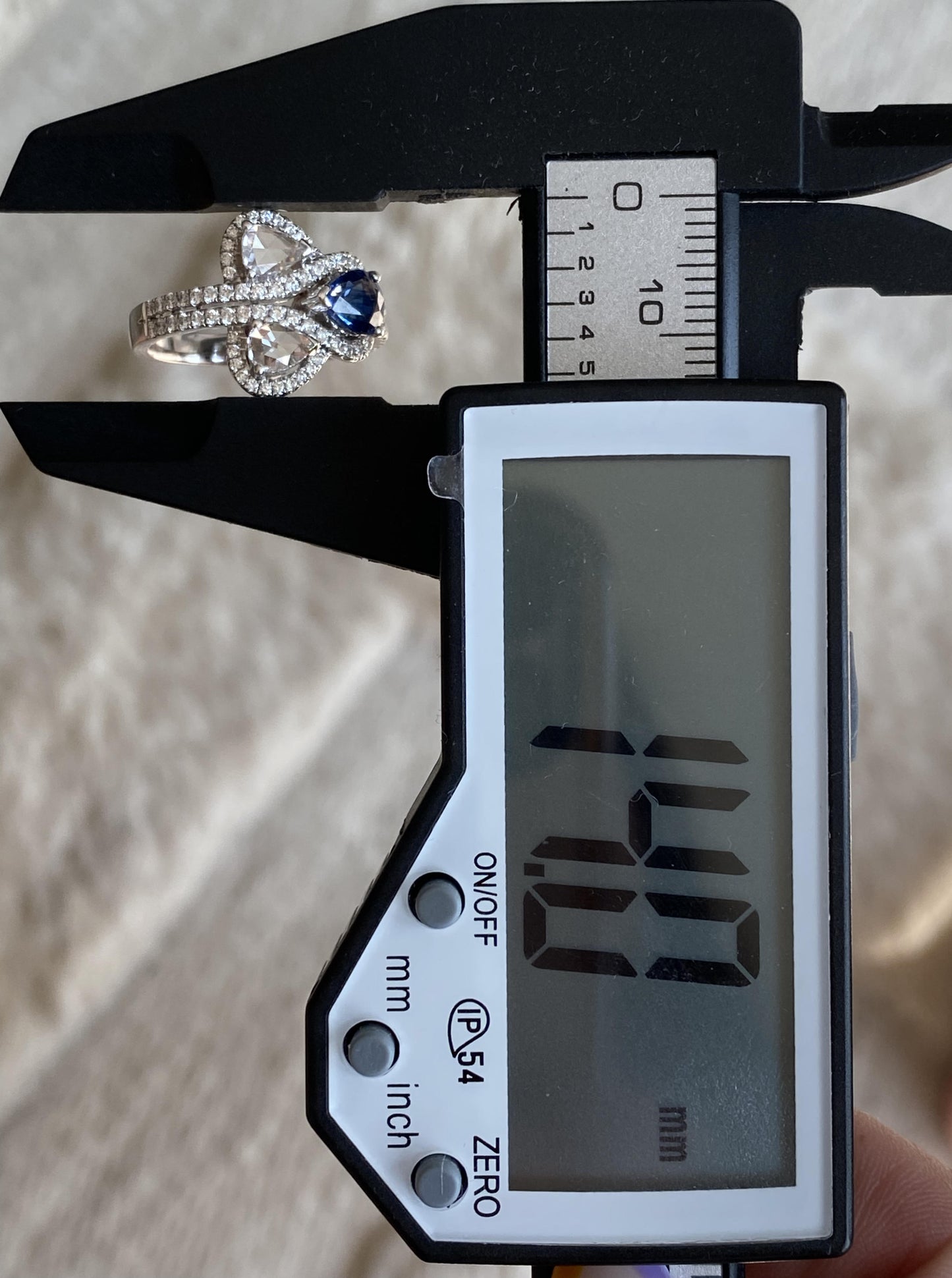 Sapphire & Rose Cut Diamond Ring