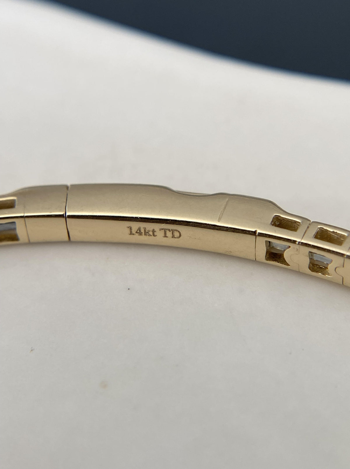 14K Pyramid Diamond Bangle