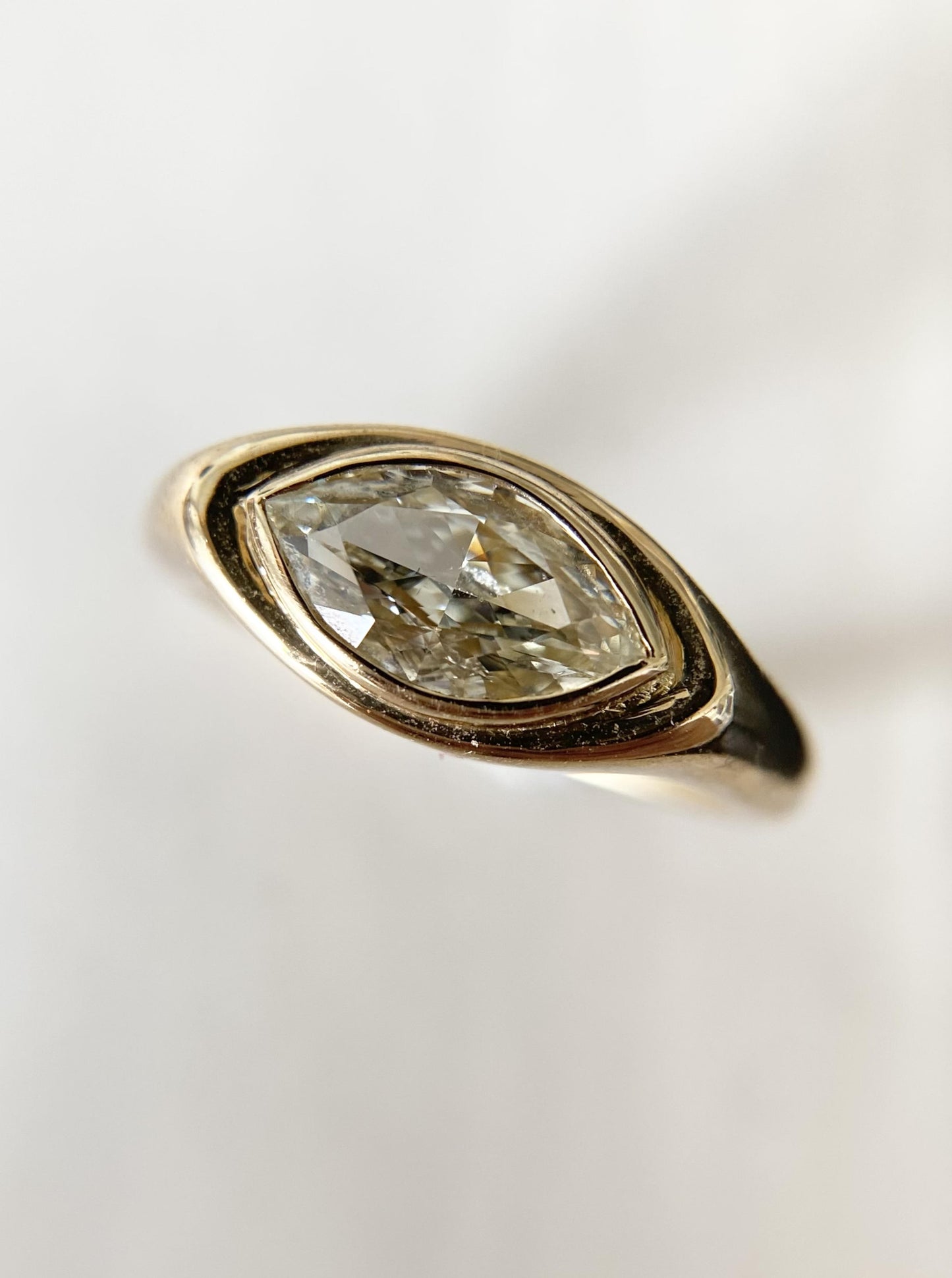 Marquise Diamond Signet Ring