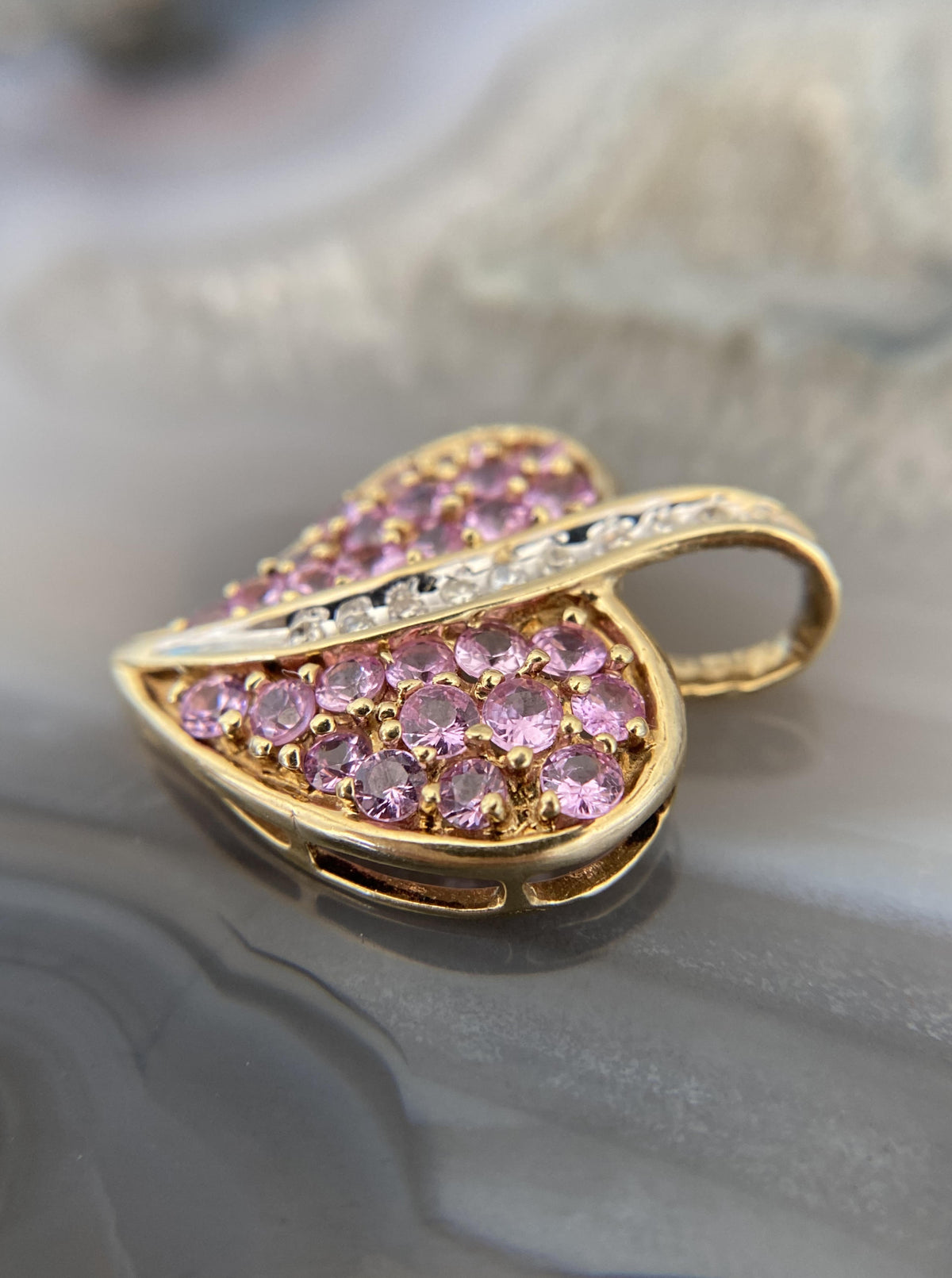 Pink Sapphire Heart Pendant