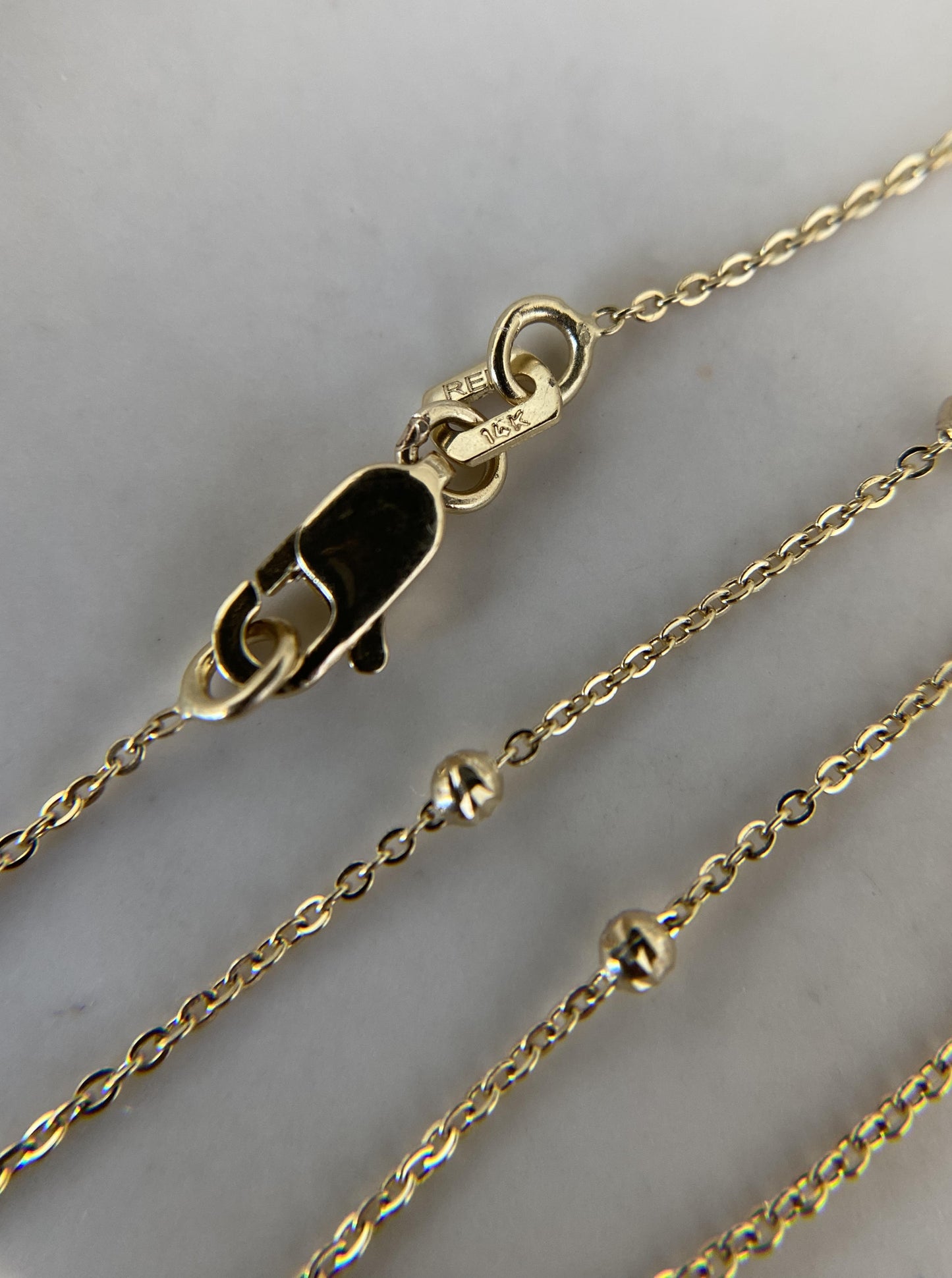 14K Beaded Chain (16" inches)