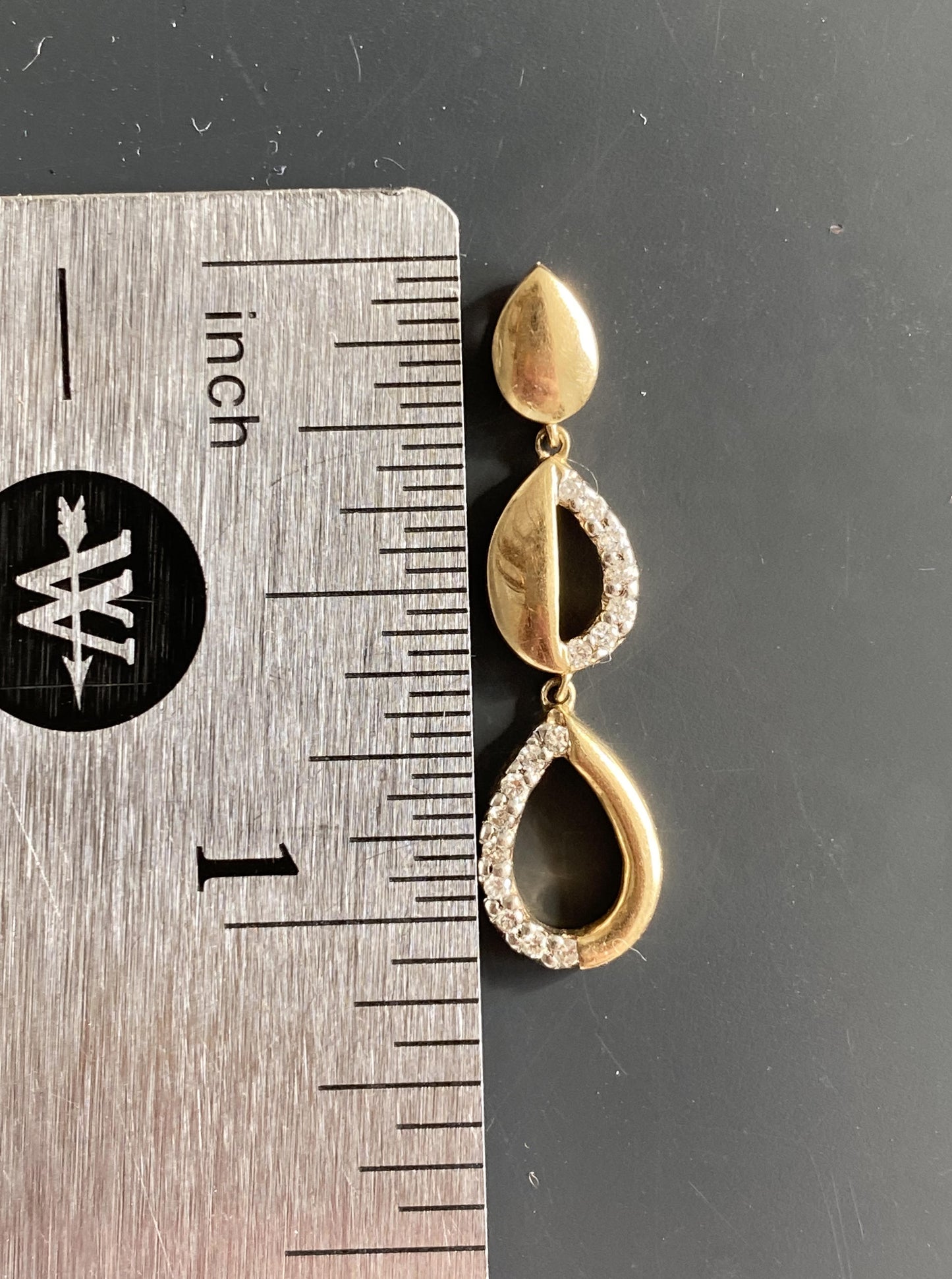 Vintage Triple Pear Shape Diamond Pendant