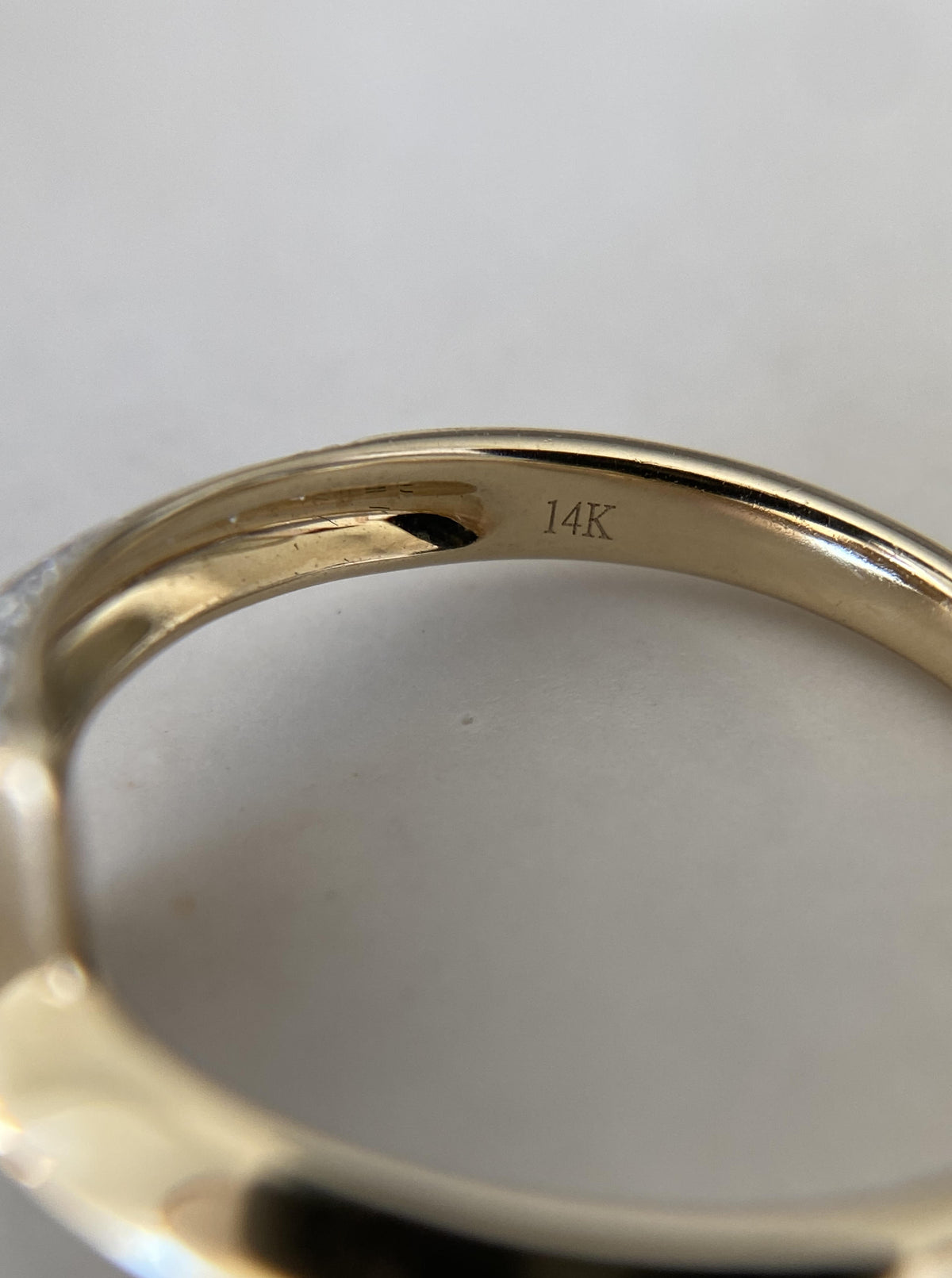 14K Cross Diamond Band