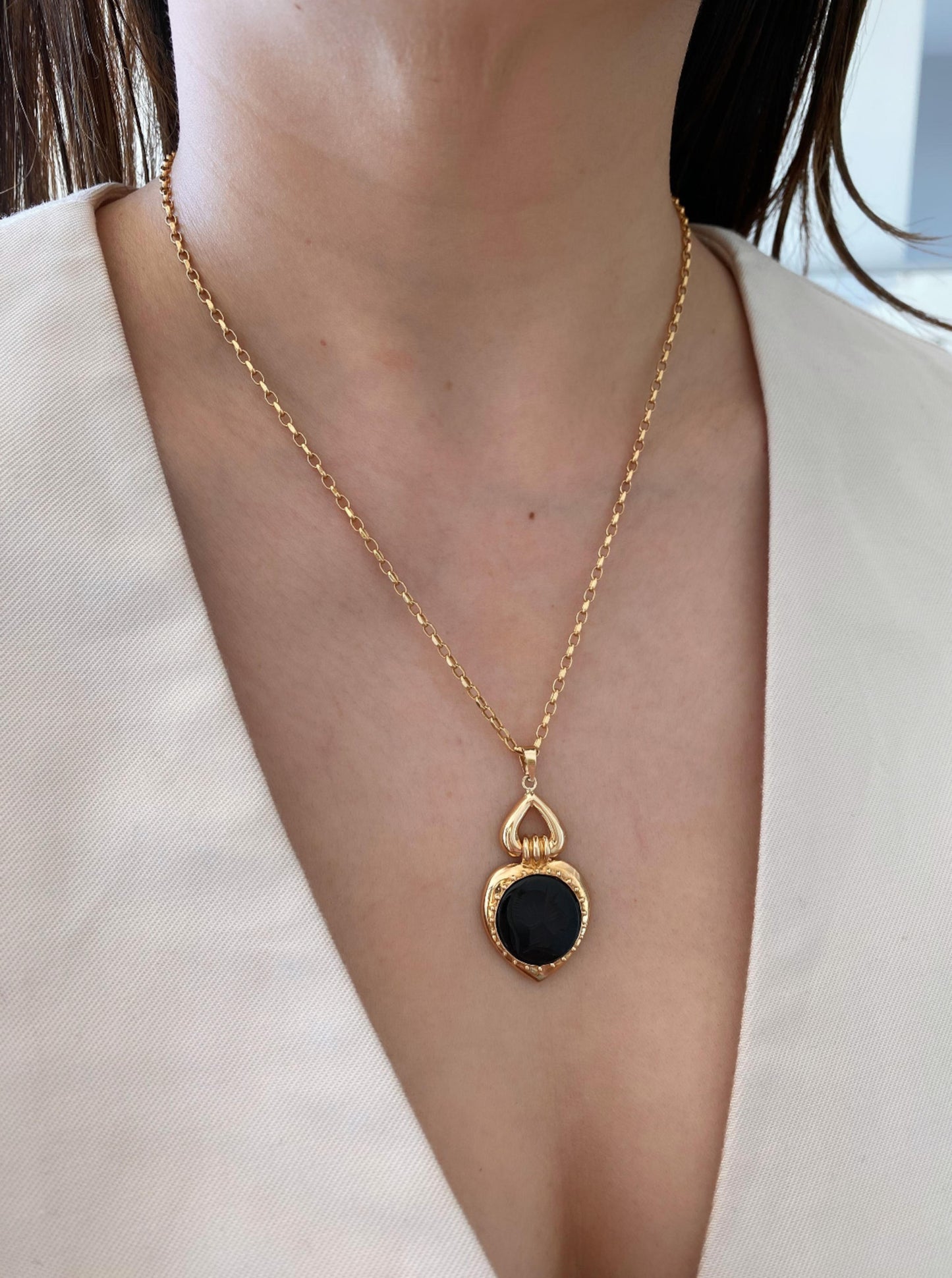 Vintage Onyx Intaglio Pendant