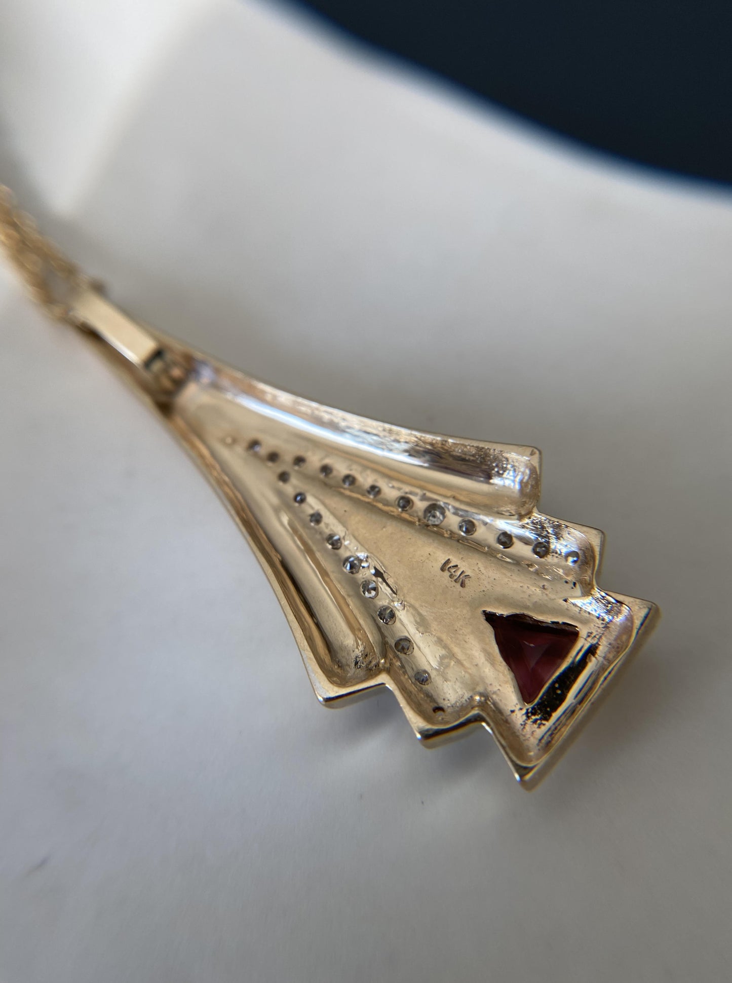 Vintage Tourmaline Pendant Necklace