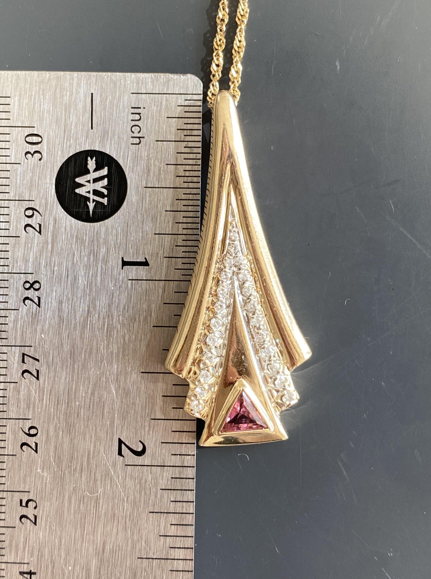 Vintage Tourmaline Pendant Necklace