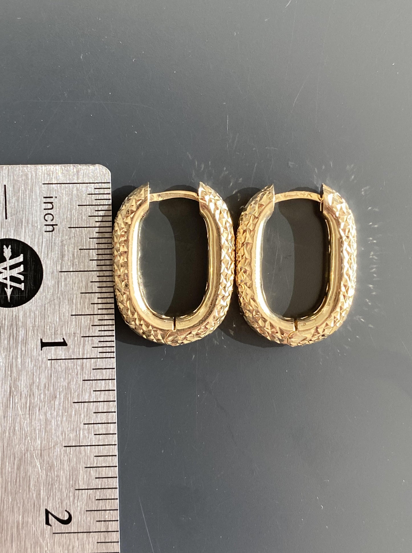 Semi Oval Diamond Cut Hoops
