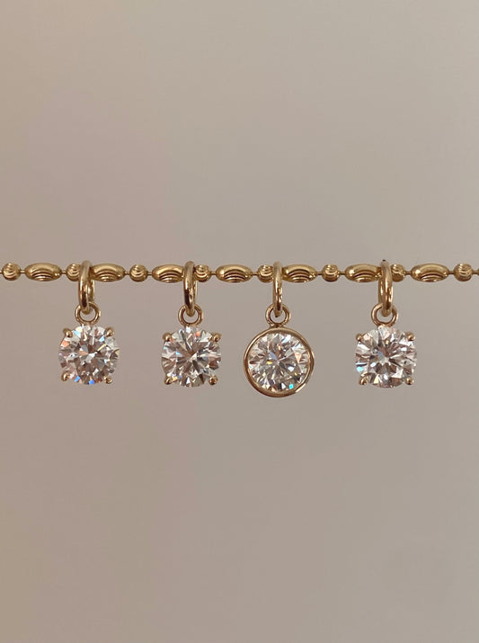 1ct Solitare Lab Diamond Charms