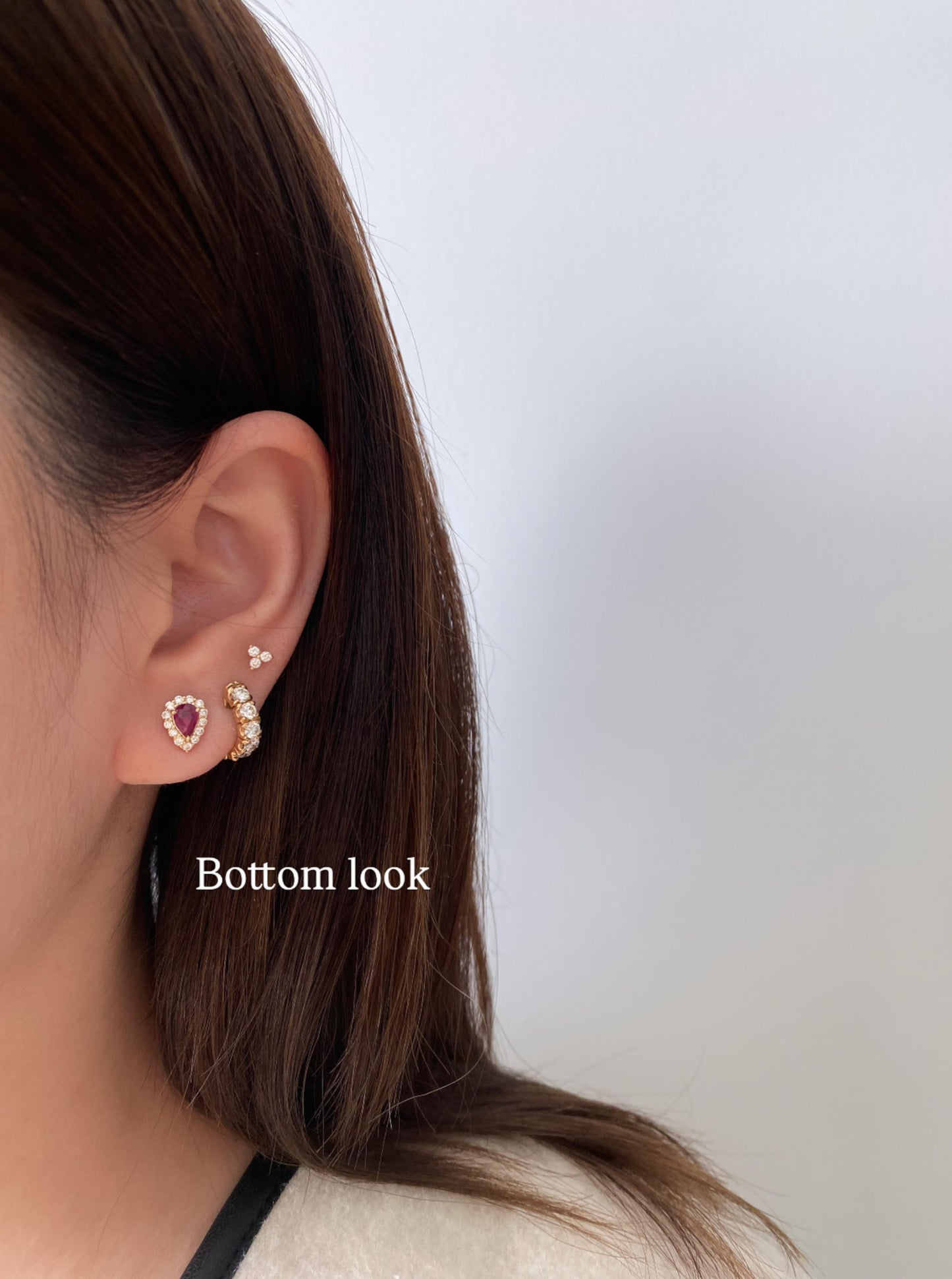 Estate Pear Ruby Studs