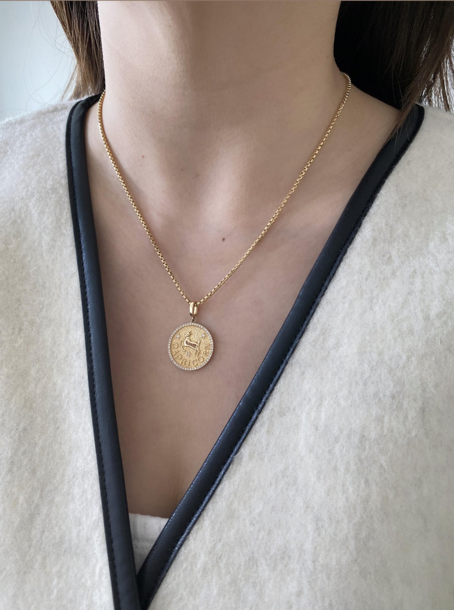 14k Capricorn Diamond Charm