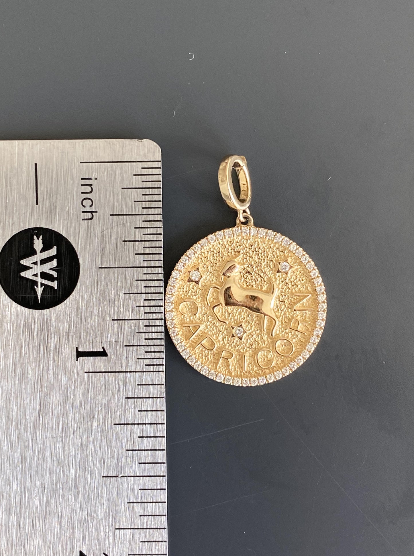 14k Capricorn Diamond Charm