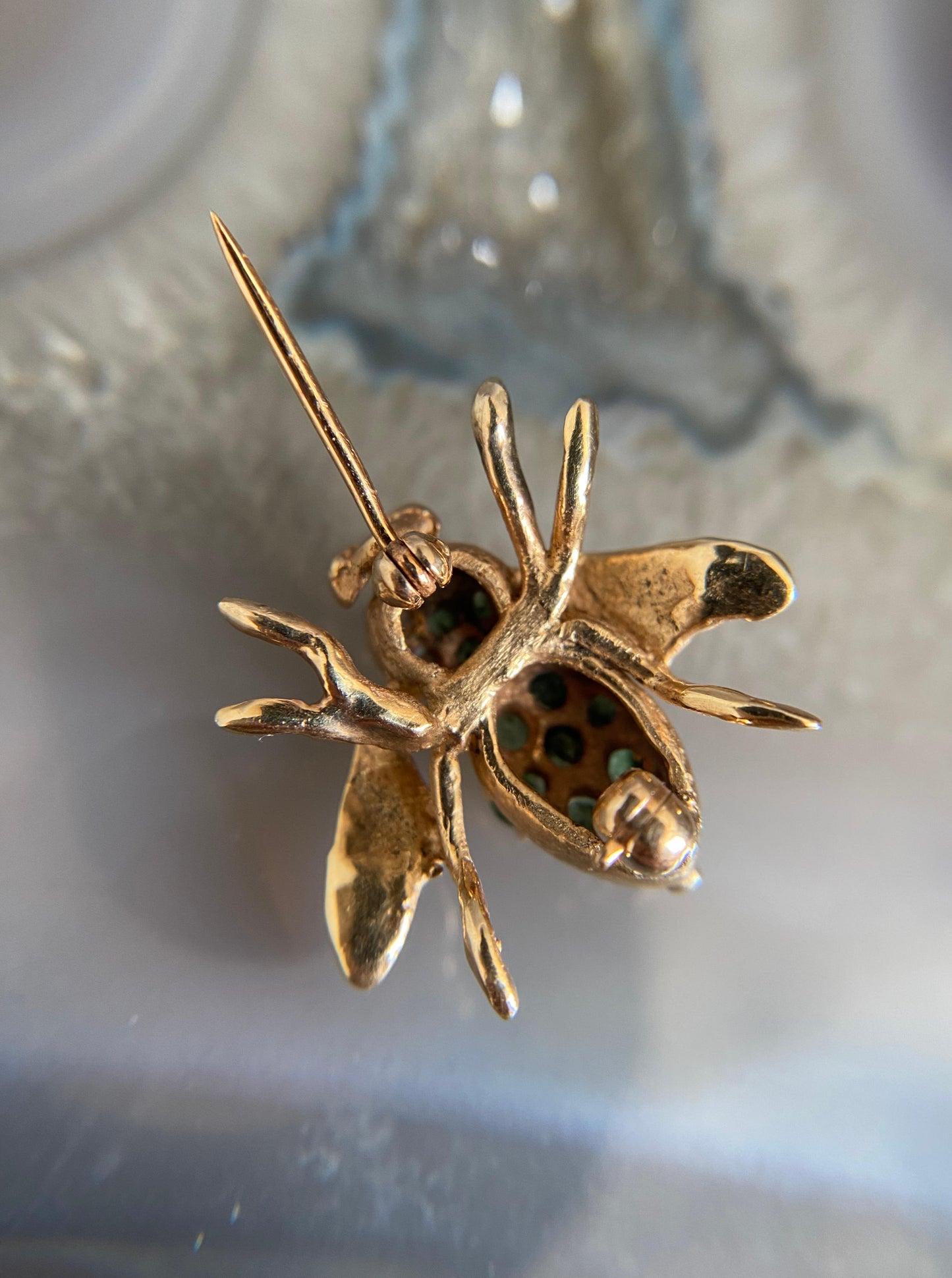 Emerald Bee Brooch