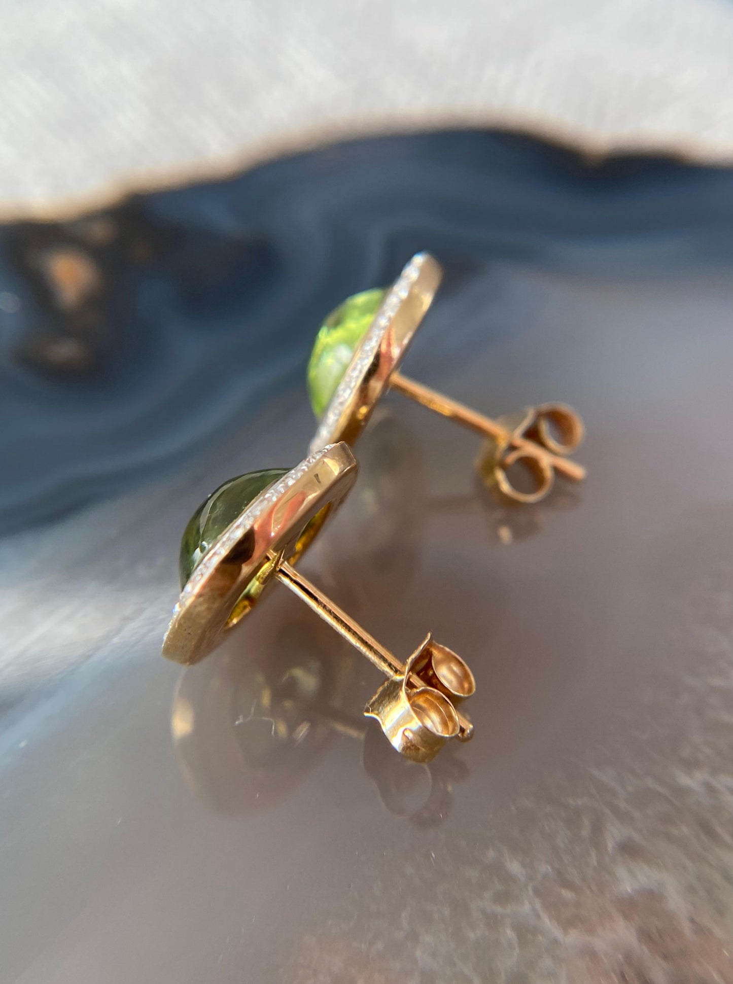 Peridot Cabochon Earrings