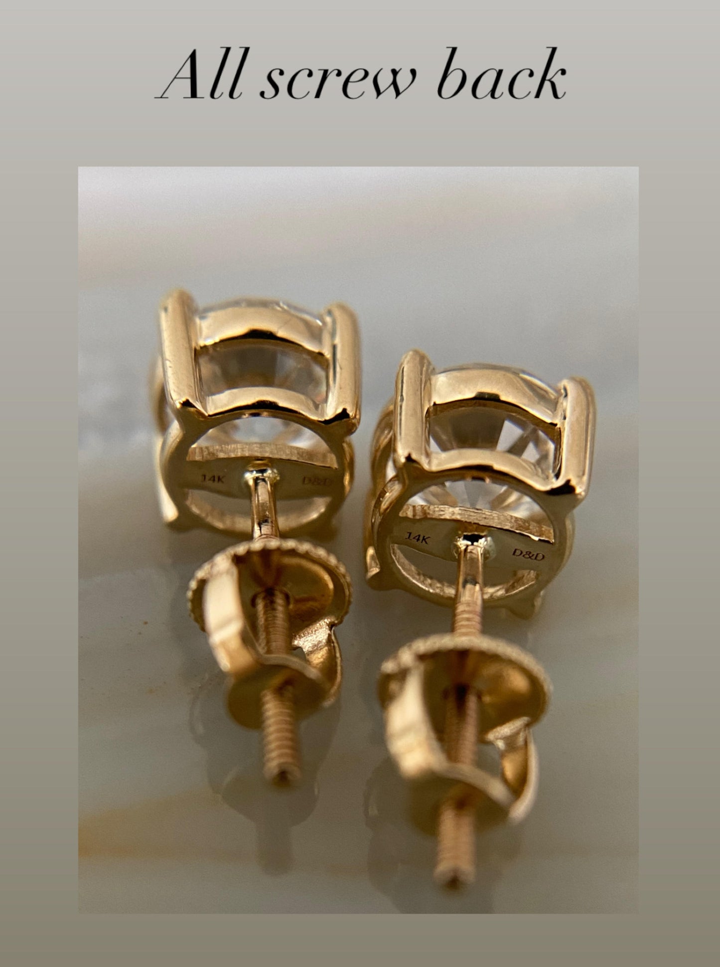 14K Lab Diamond Studs (2ct)