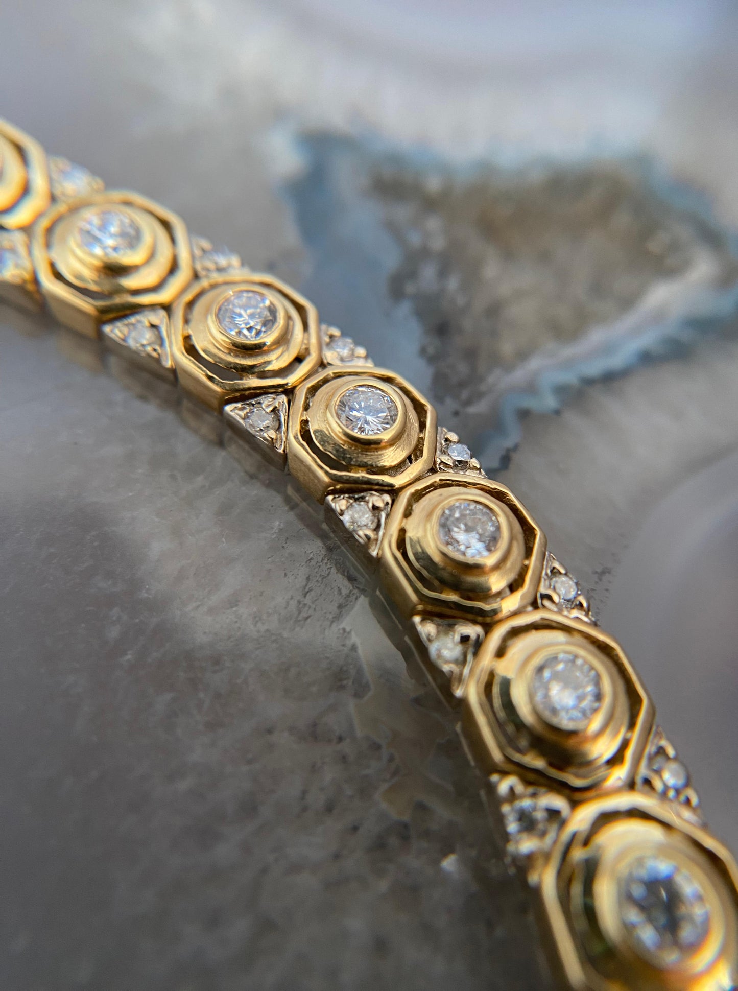 Art Deco Honeycomb Diamond Bracelet