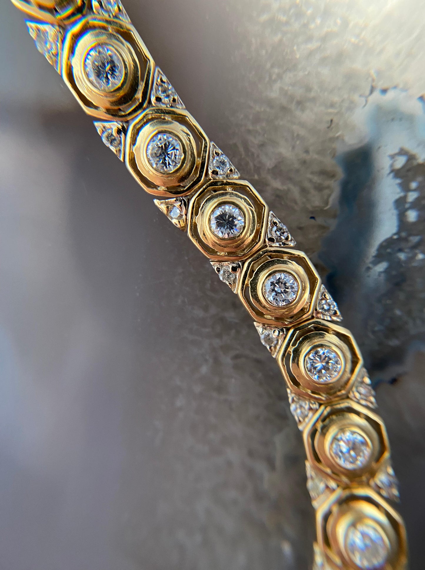 Art Deco Honeycomb Diamond Bracelet