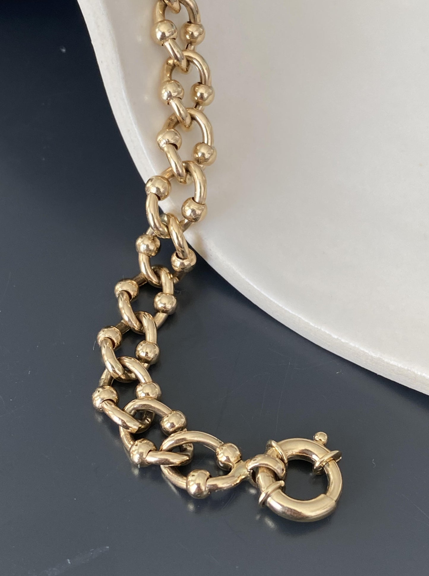Oval Beaded Link Bracelet