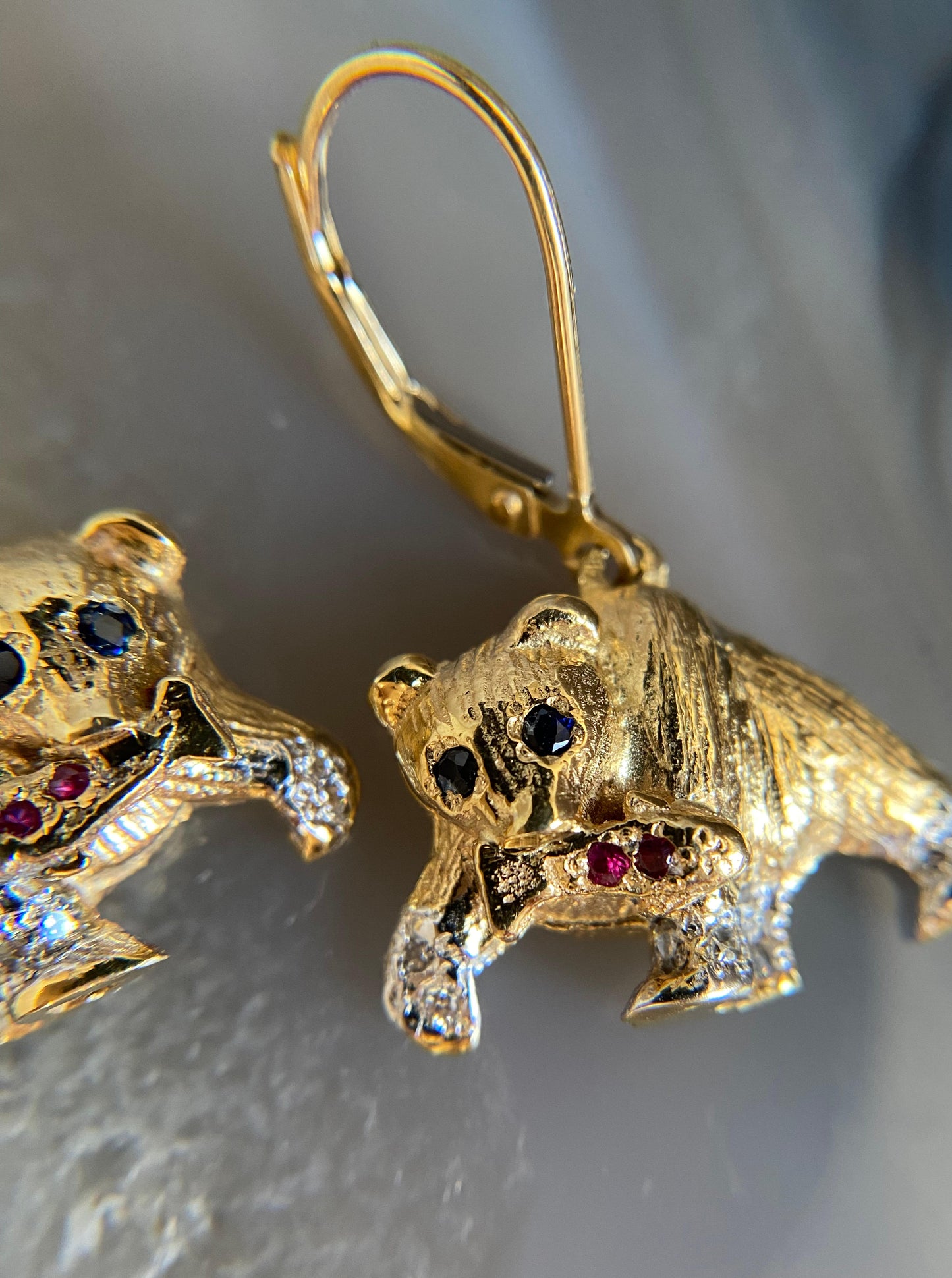 Bear & Fish Dangle Earrings