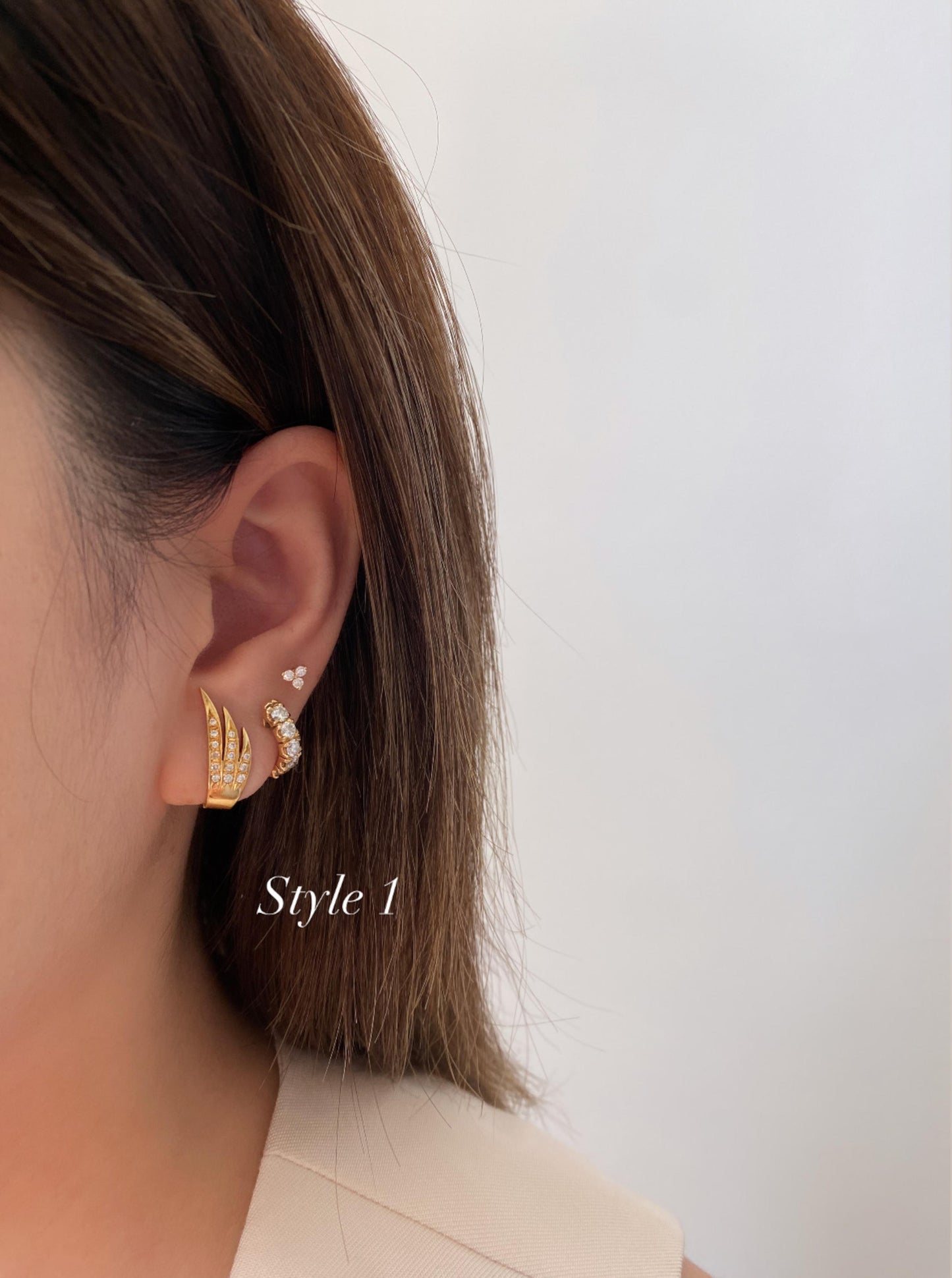 Vintage Diamond Wing Earrings