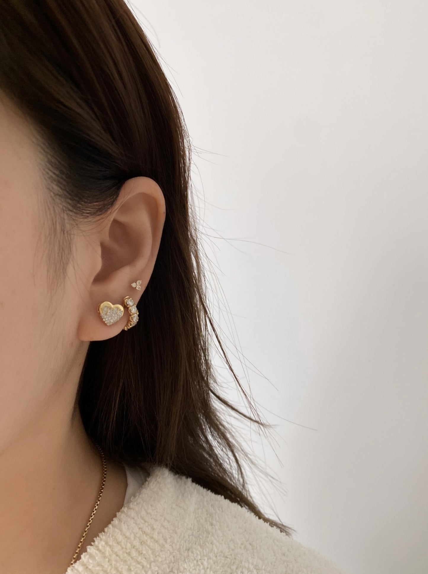 Melt Diamond Heart Studs