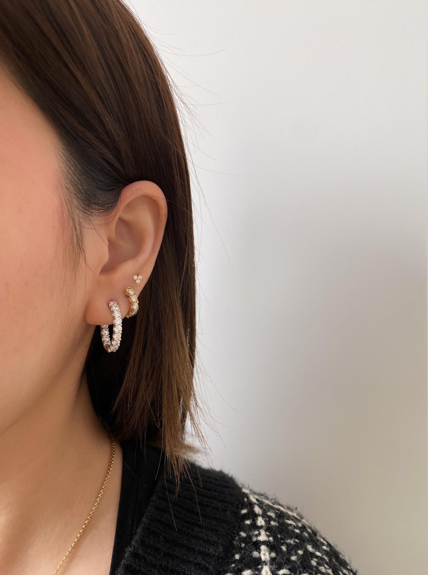 Lab Diamond In & Out Hoops