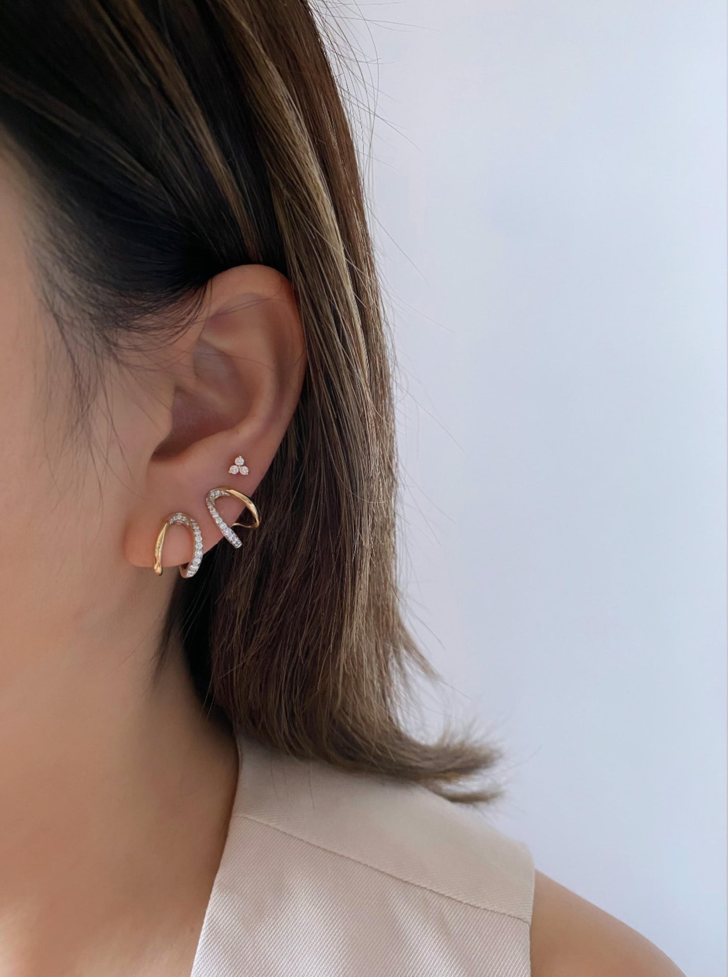 Diamond Serif Loop Studs