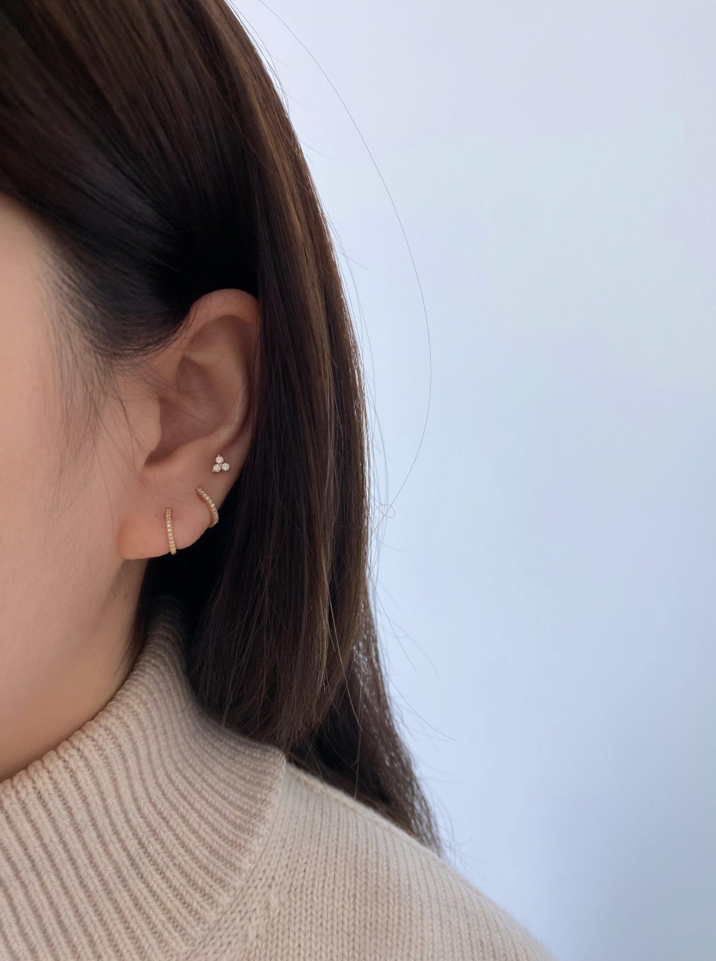 Mini Dainty Diamond Hoops