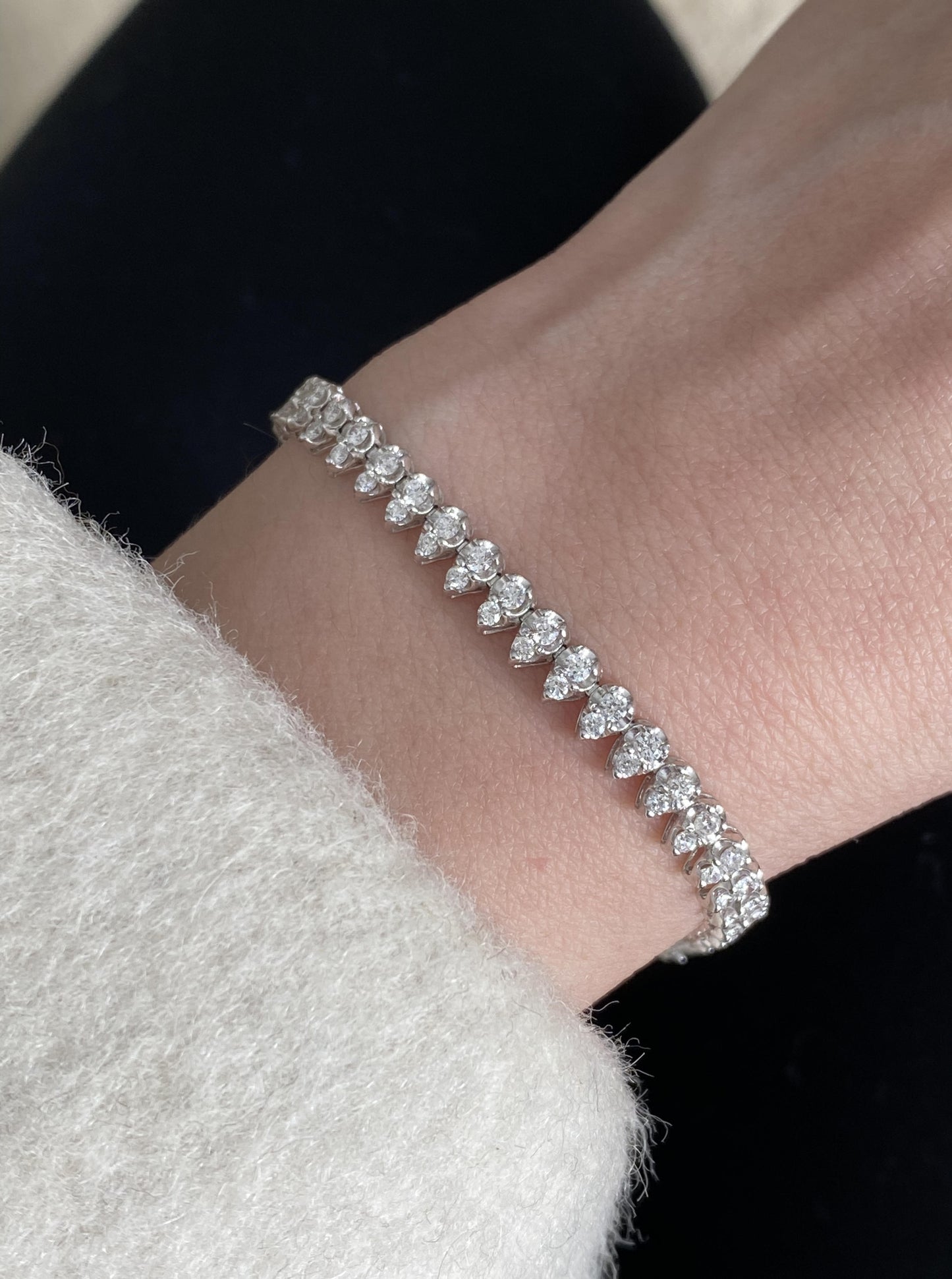 Pear Shaped Tennis Diamond Bracelet