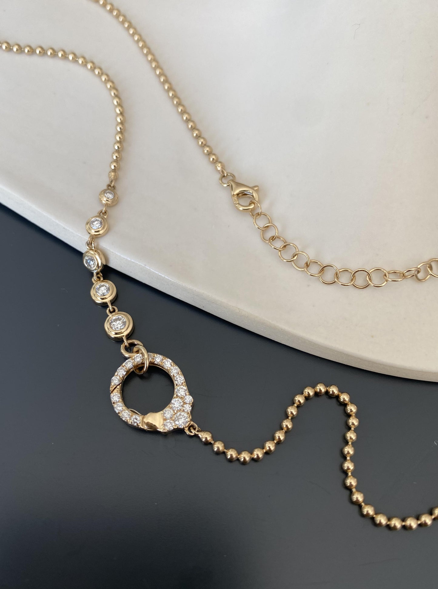 14K Muti Function Diamond Necklace.