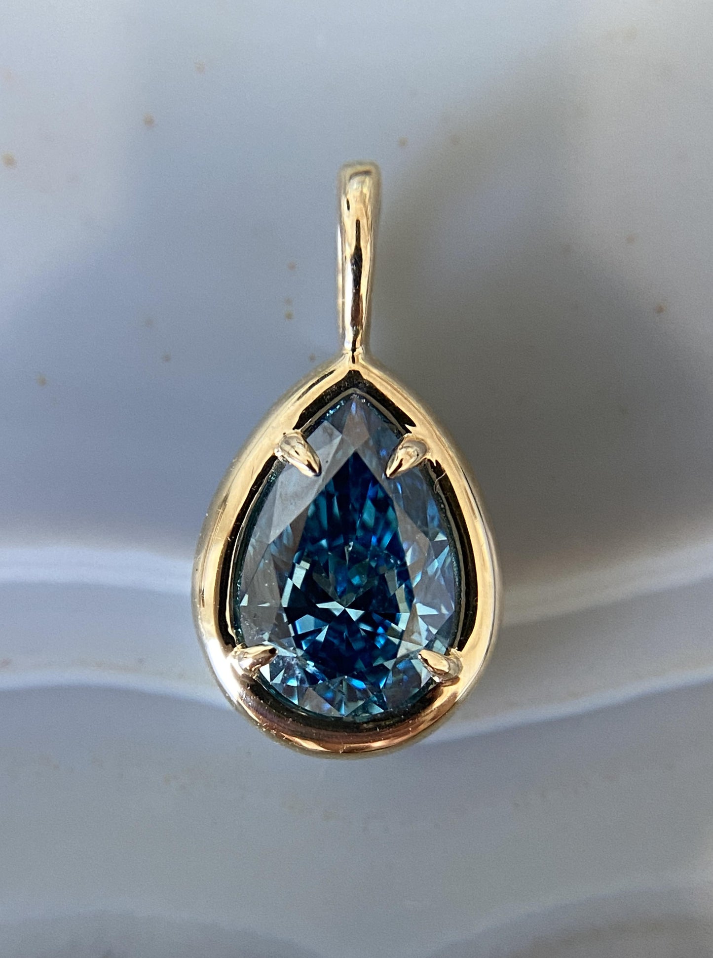 Blue Diamond Charm (Pear Shape)