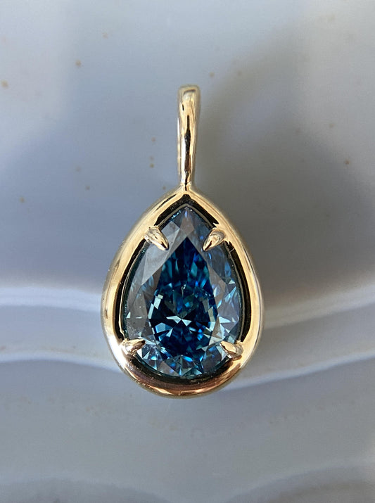 Blue Diamond Charm (Pear Shape)