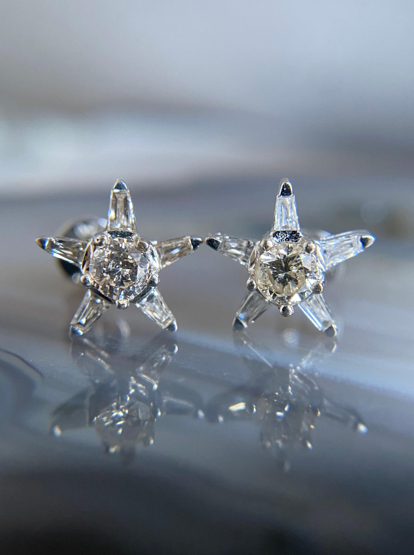 Star Diamond Earrings Studs