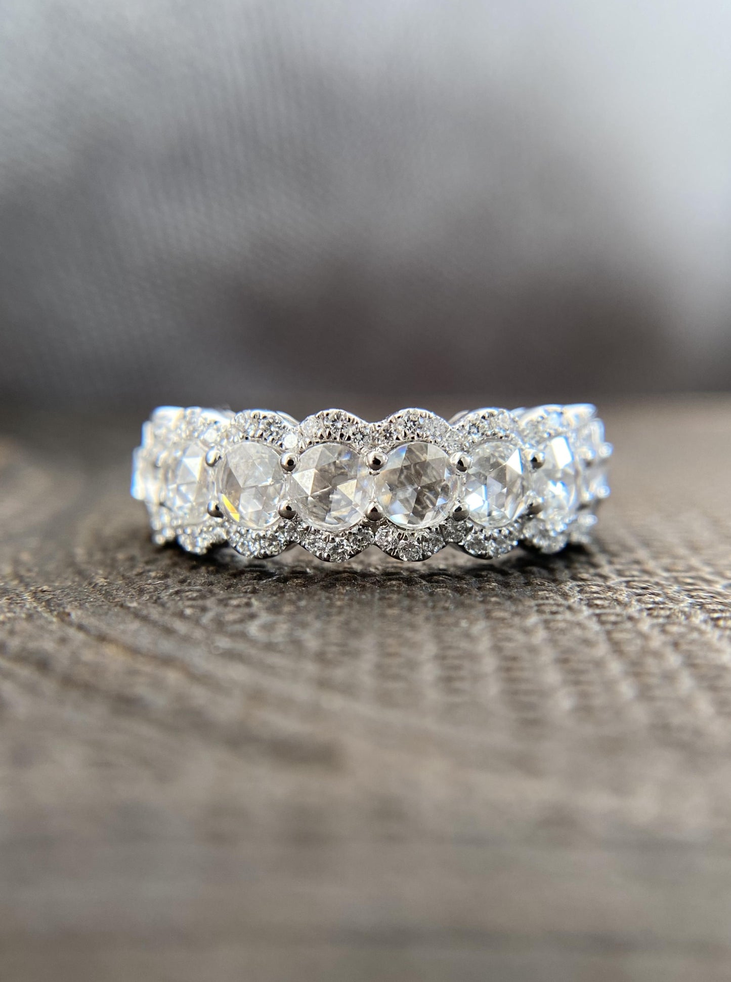 18K Rose Cut Diamond Band
