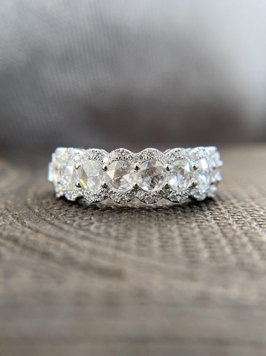 18K Rose Cut Diamond Band