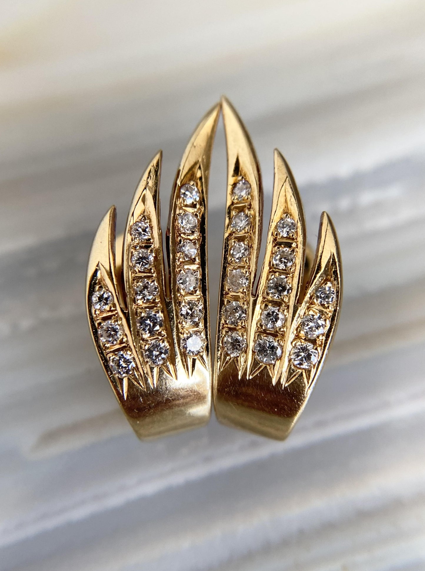Vintage Diamond Wing Earrings