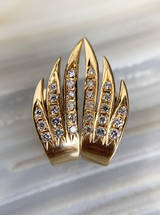Vintage Diamond Wing Earrings