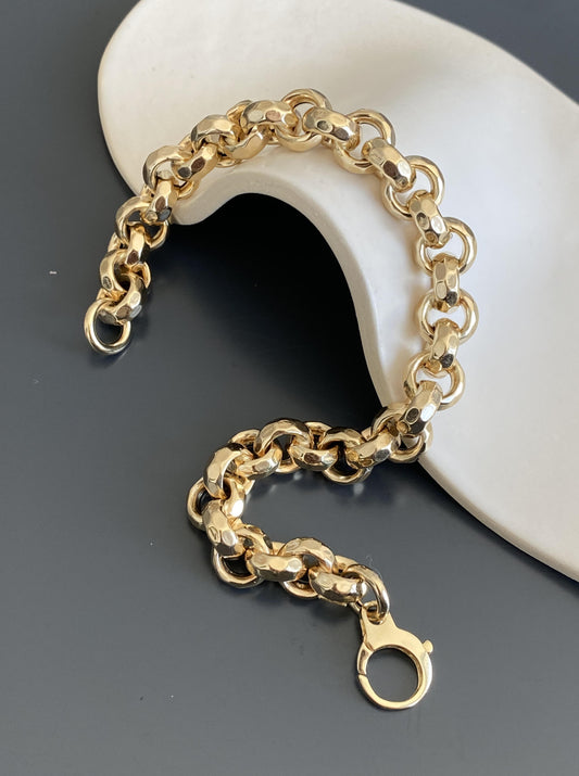 Bold Diamond Cut Rolo Bracelet